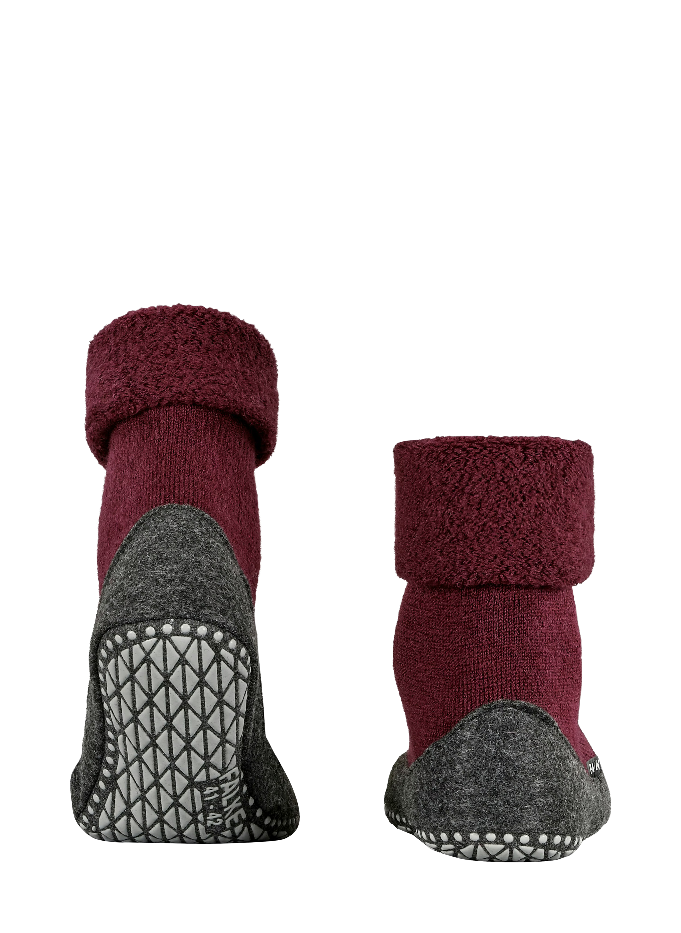 Chaussons anti-dérapant en laine mélangée FALKE Rouge
