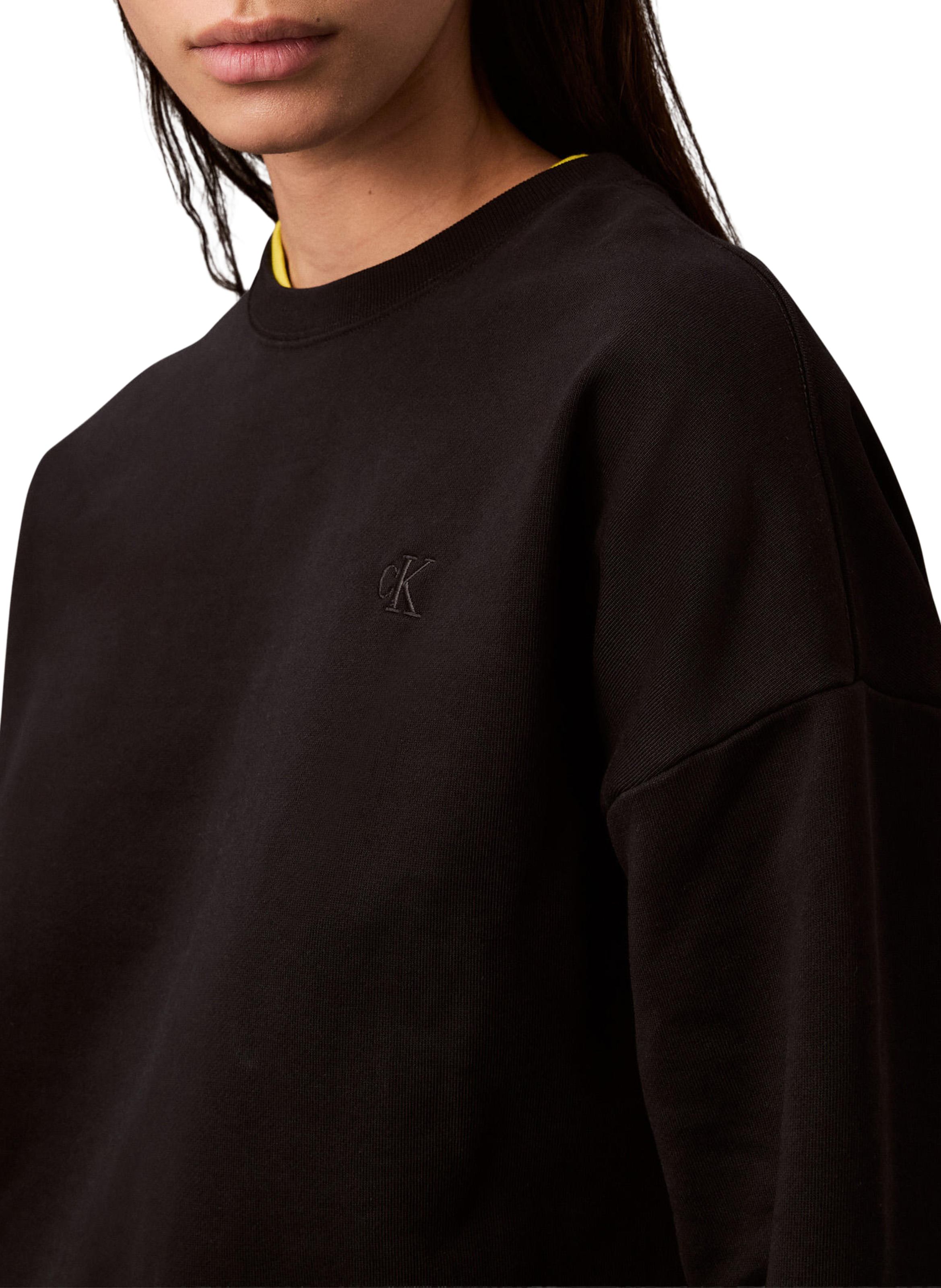 Sweatshirt en coton mélangé CALVIN KLEIN Noir