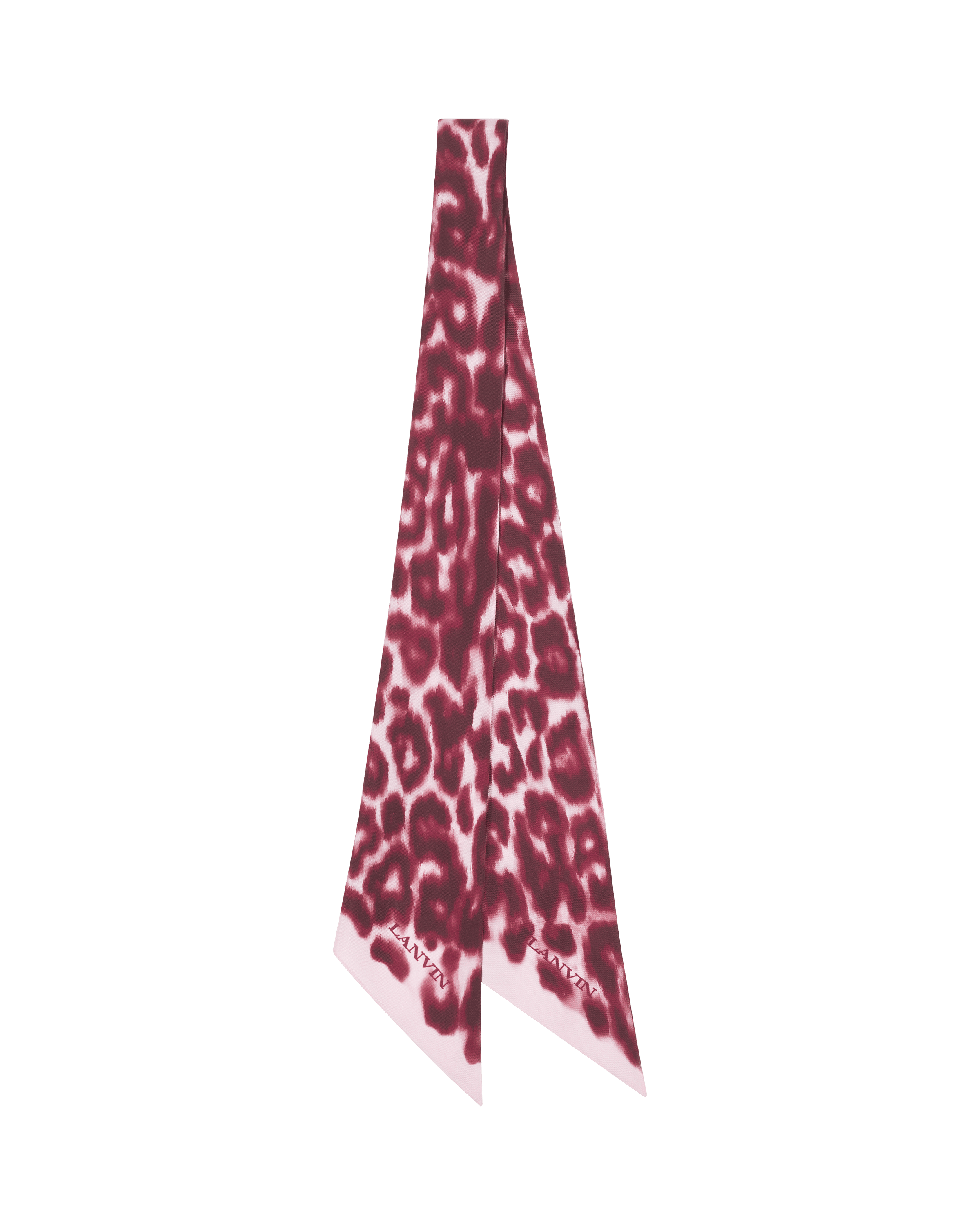 Bandeau en soie imprimé léopard LANVIN Rose