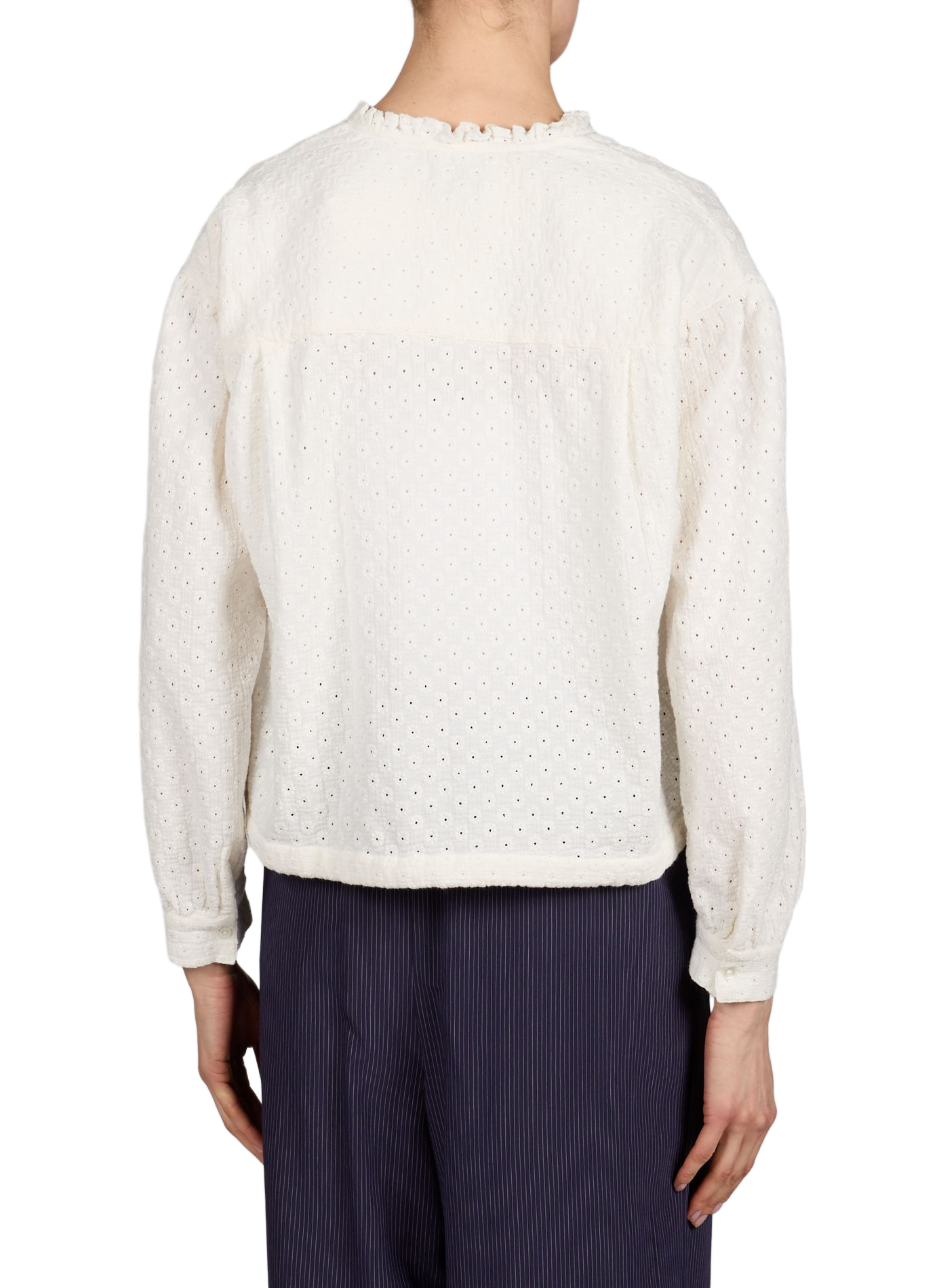 Buttoned blouse with English embroidery BELLEROSE Beige