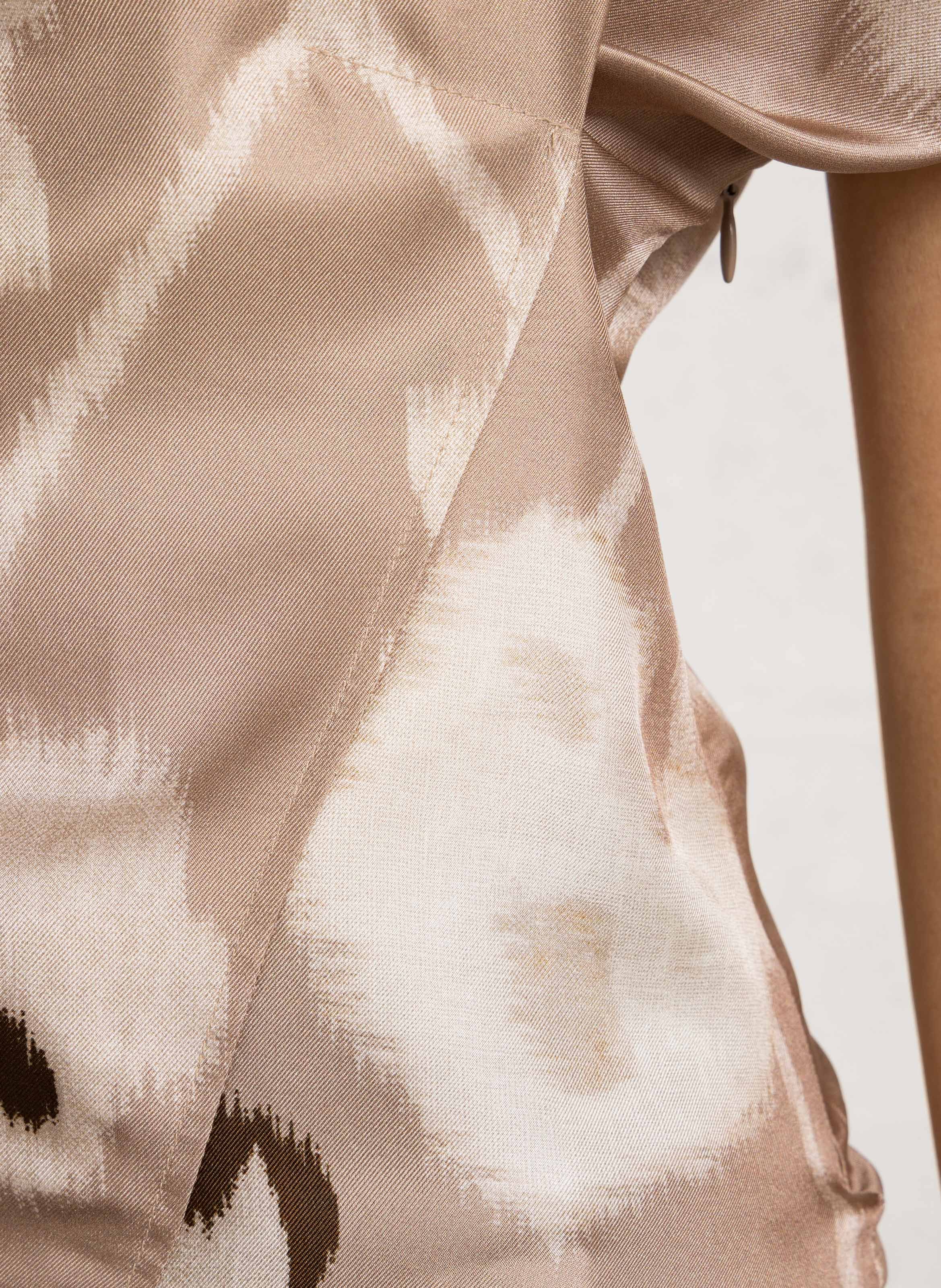 Top ajusté en soie fedora SOEUR Beige