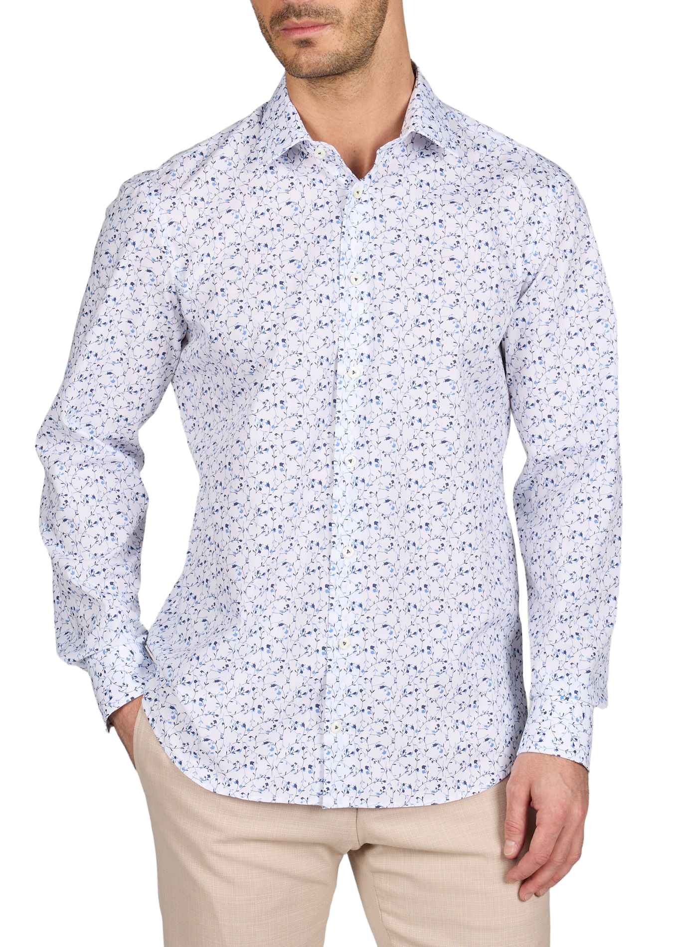 Cotton floral print Shirt VAN LAACK Blue