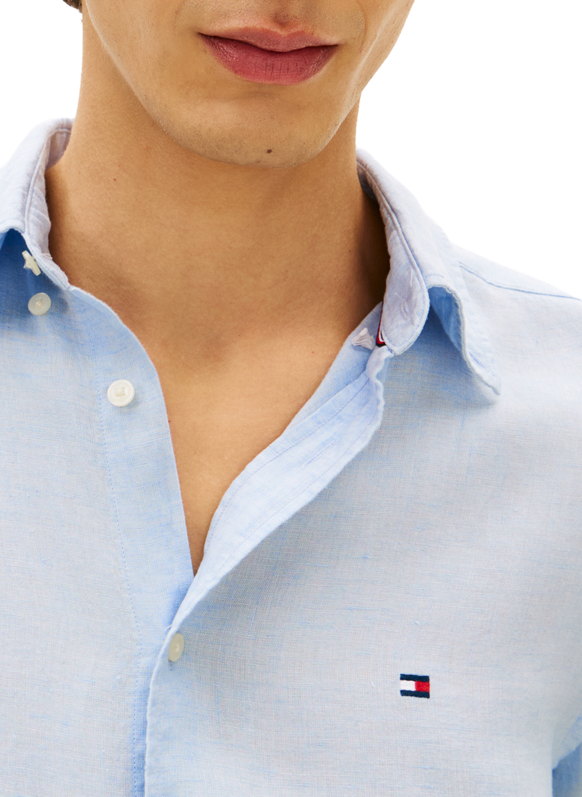Chemise droite en lin TOMMY HILFIGER Bleu