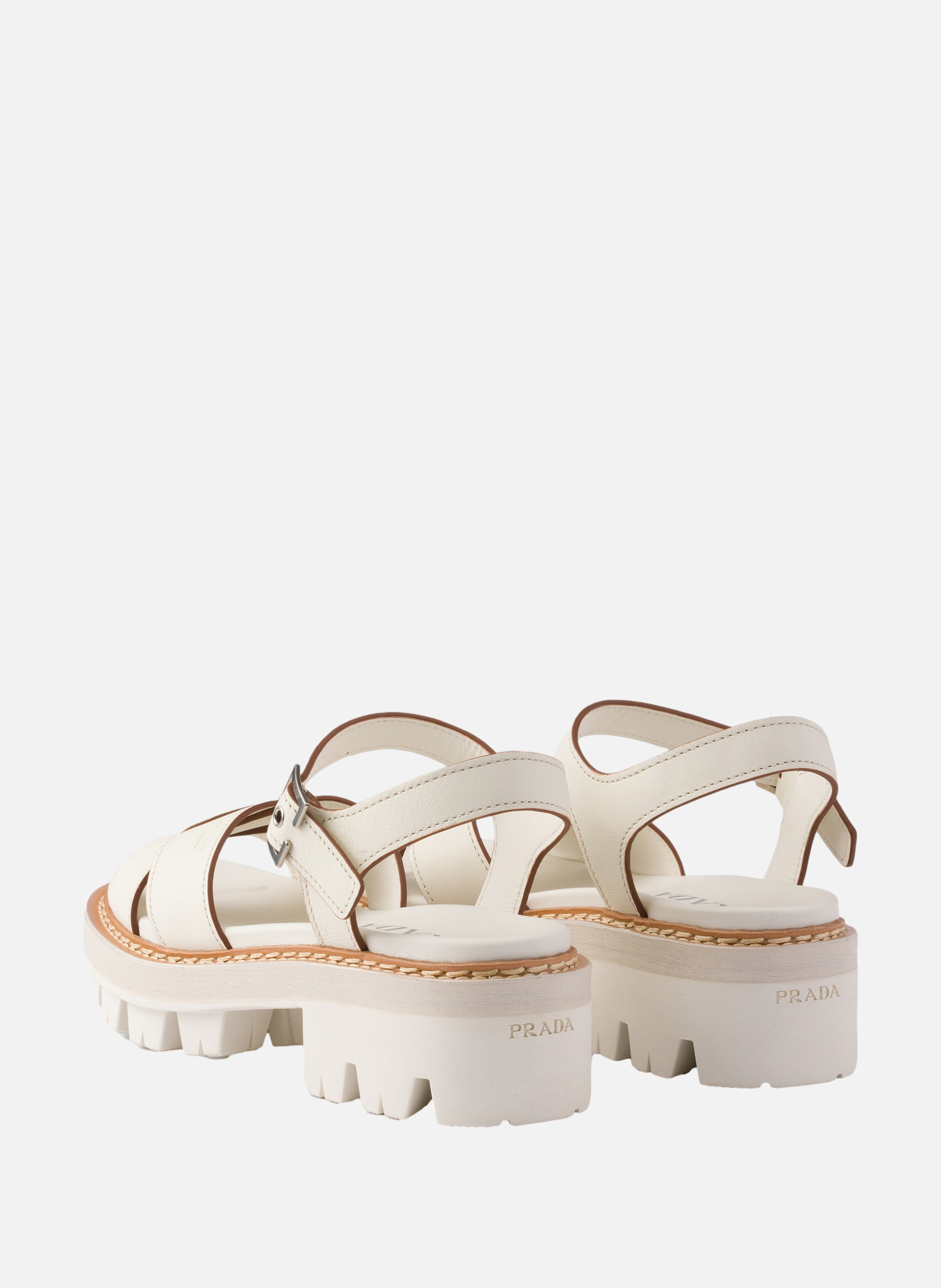 Sandales en cuir PRADA Beige