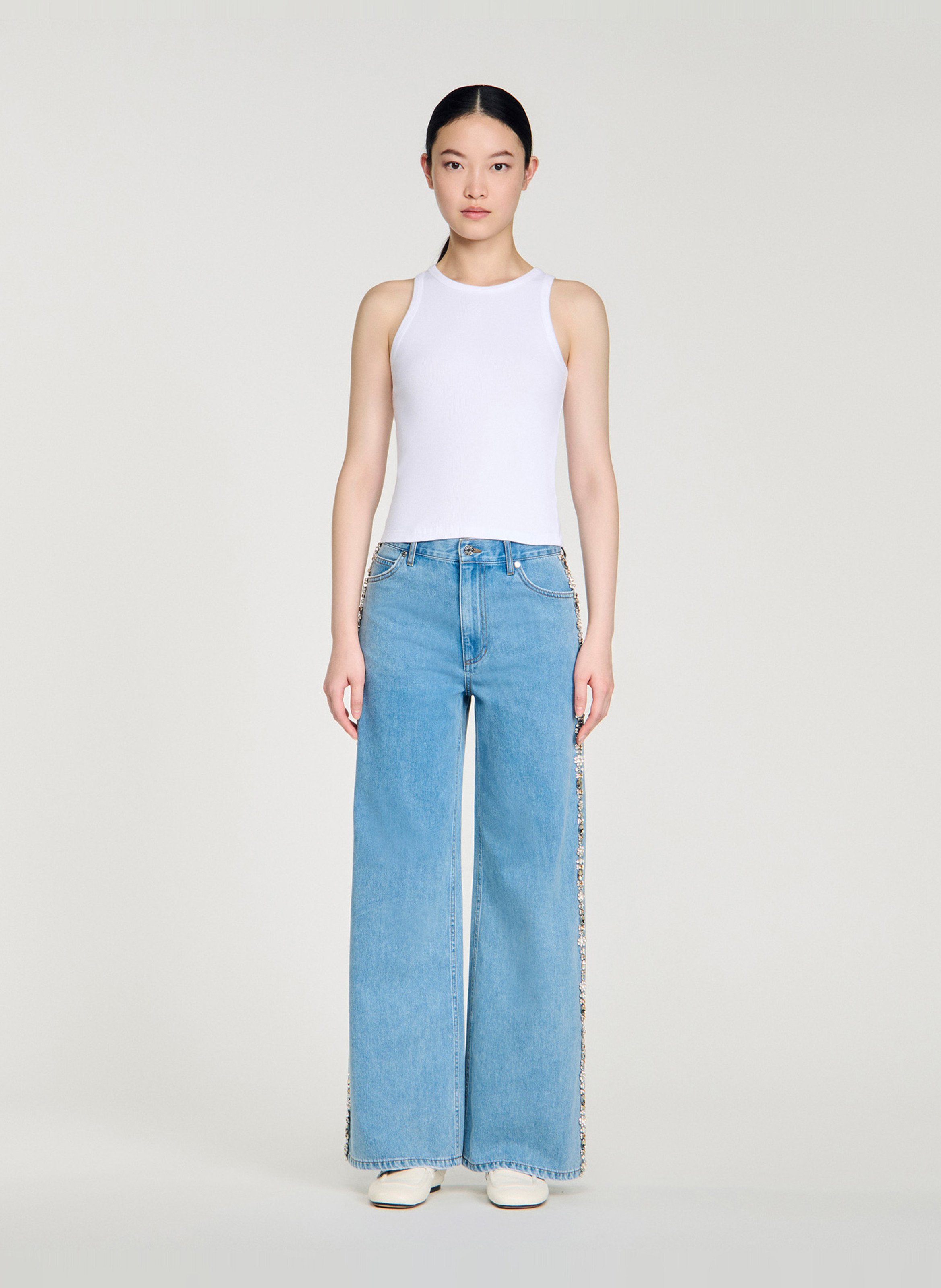 Jean large SANDRO Bleu