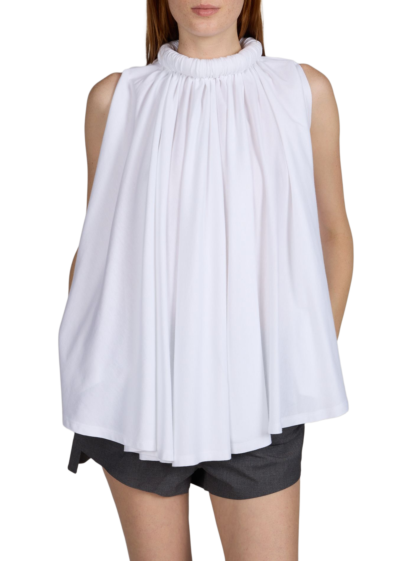 Flowy draped top cape COPERNI White