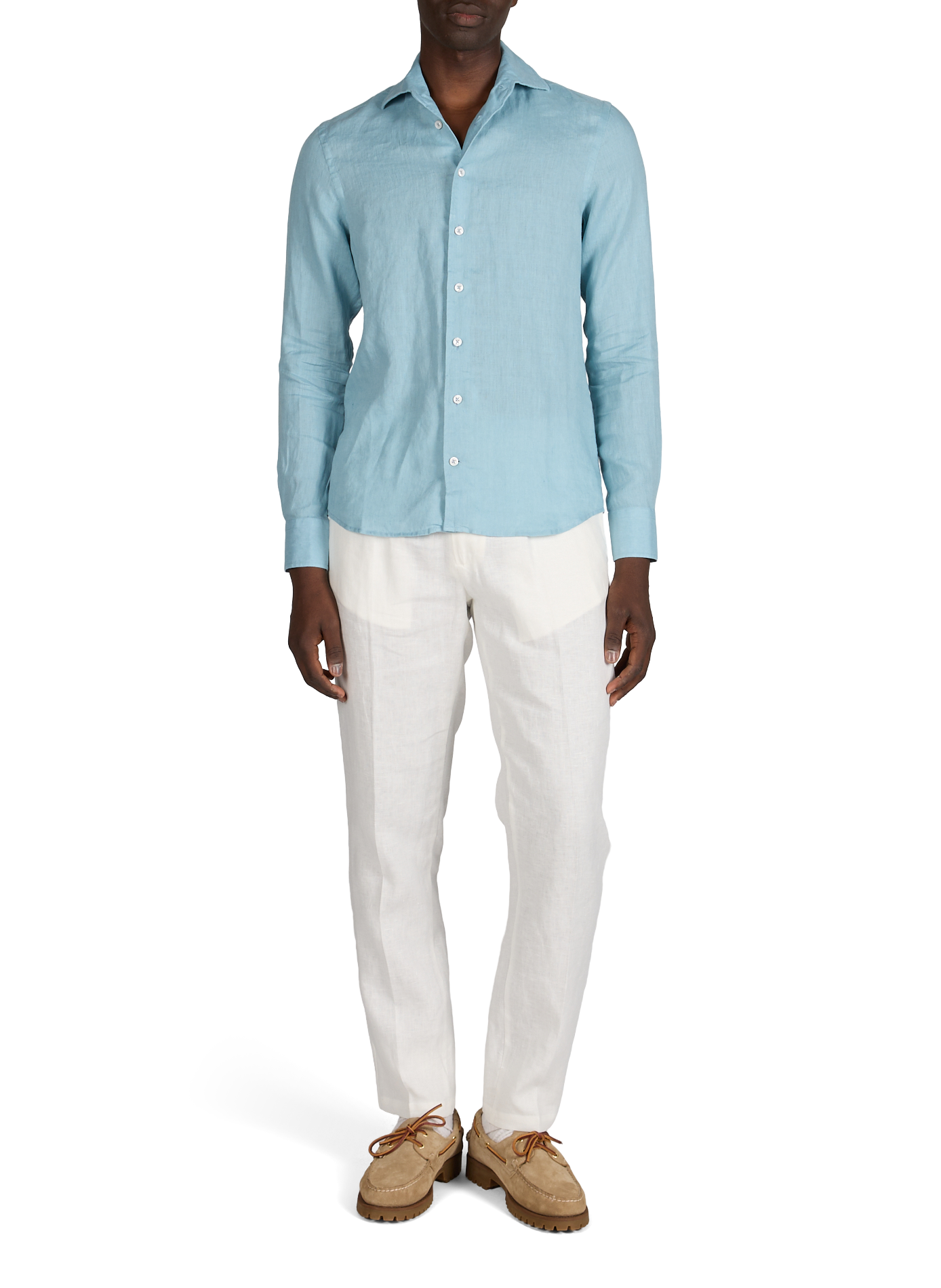 Plain linen trousers AURELIEN Beige