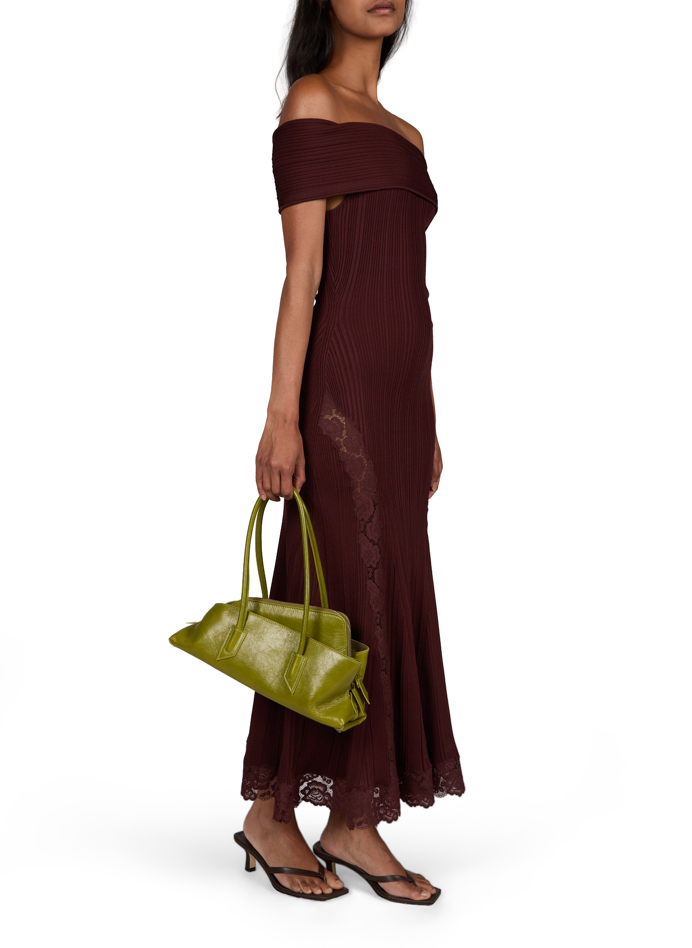 La Passeggiata Small leather handbag THE ATTICO Green