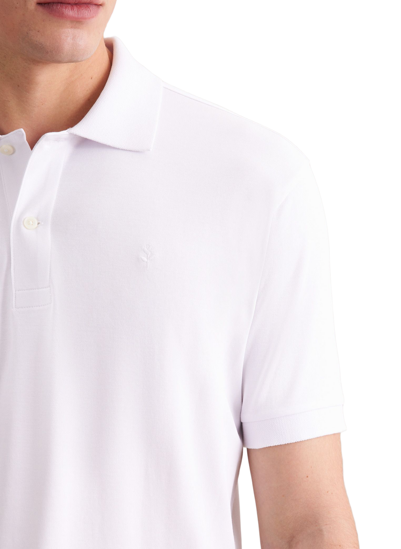 Polo manches courtes en soie mélangée SEIDENSTICKER Blanc