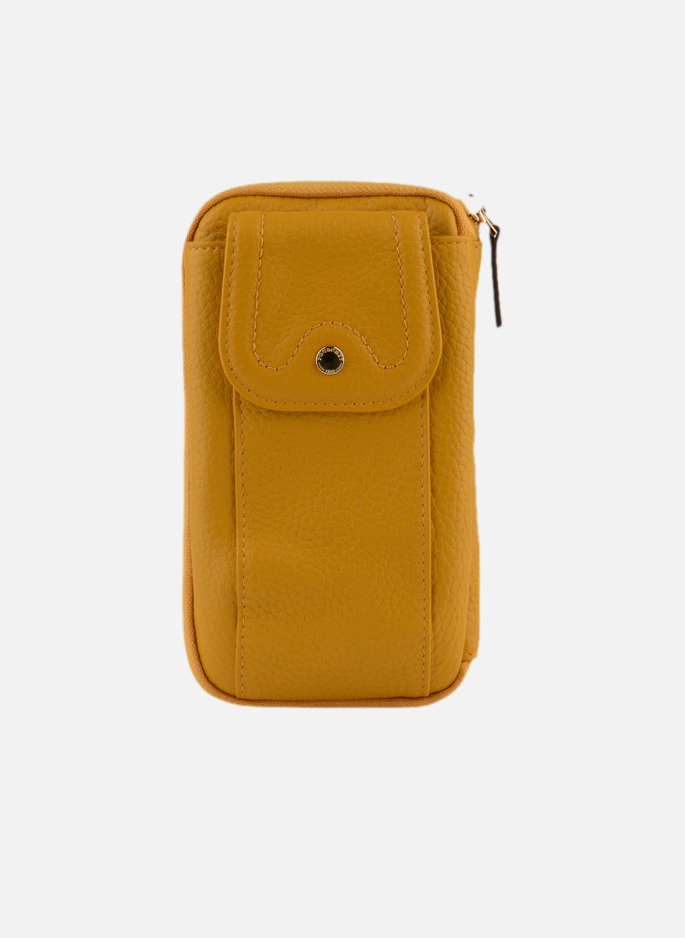 Club | etui téléphone portable en cuir de veau grainé | Jaune POURCHET Femme