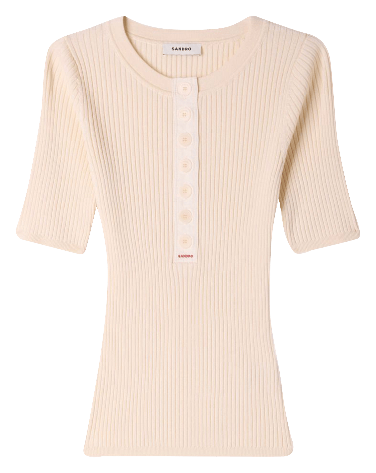 Pull cotelé près du corps SANDRO Beige