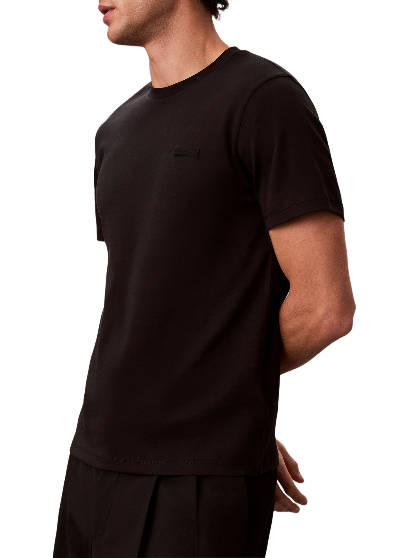 Gerades T-Shirt mit kurzen Ärmeln aus Baumwolle CALVIN KLEIN Schwarz