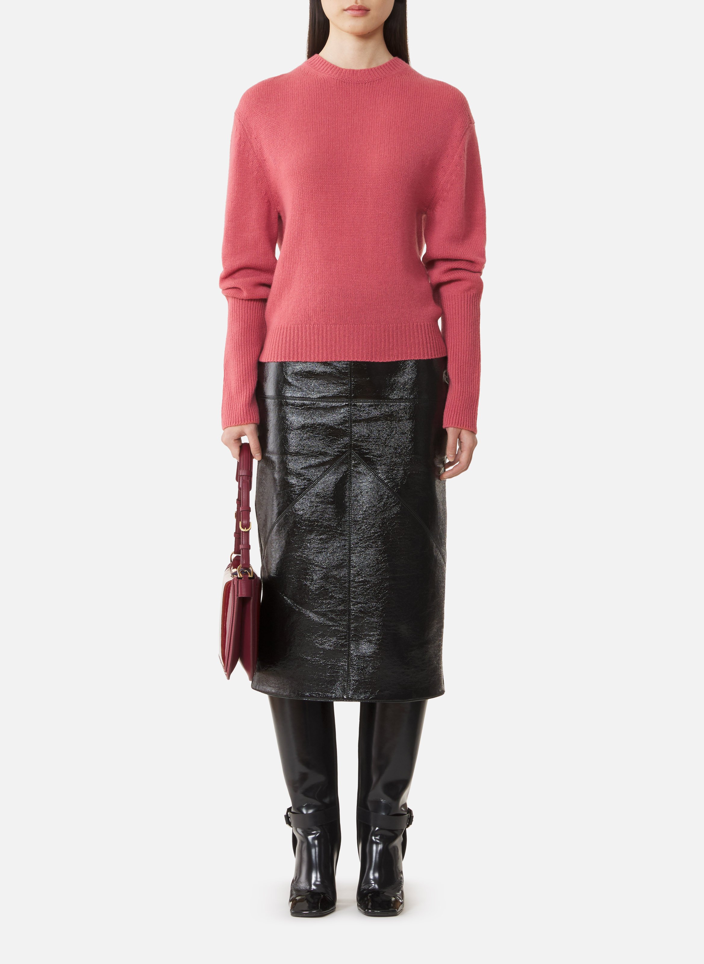 Pull détail gros grain en cachemire LANVIN Rose
