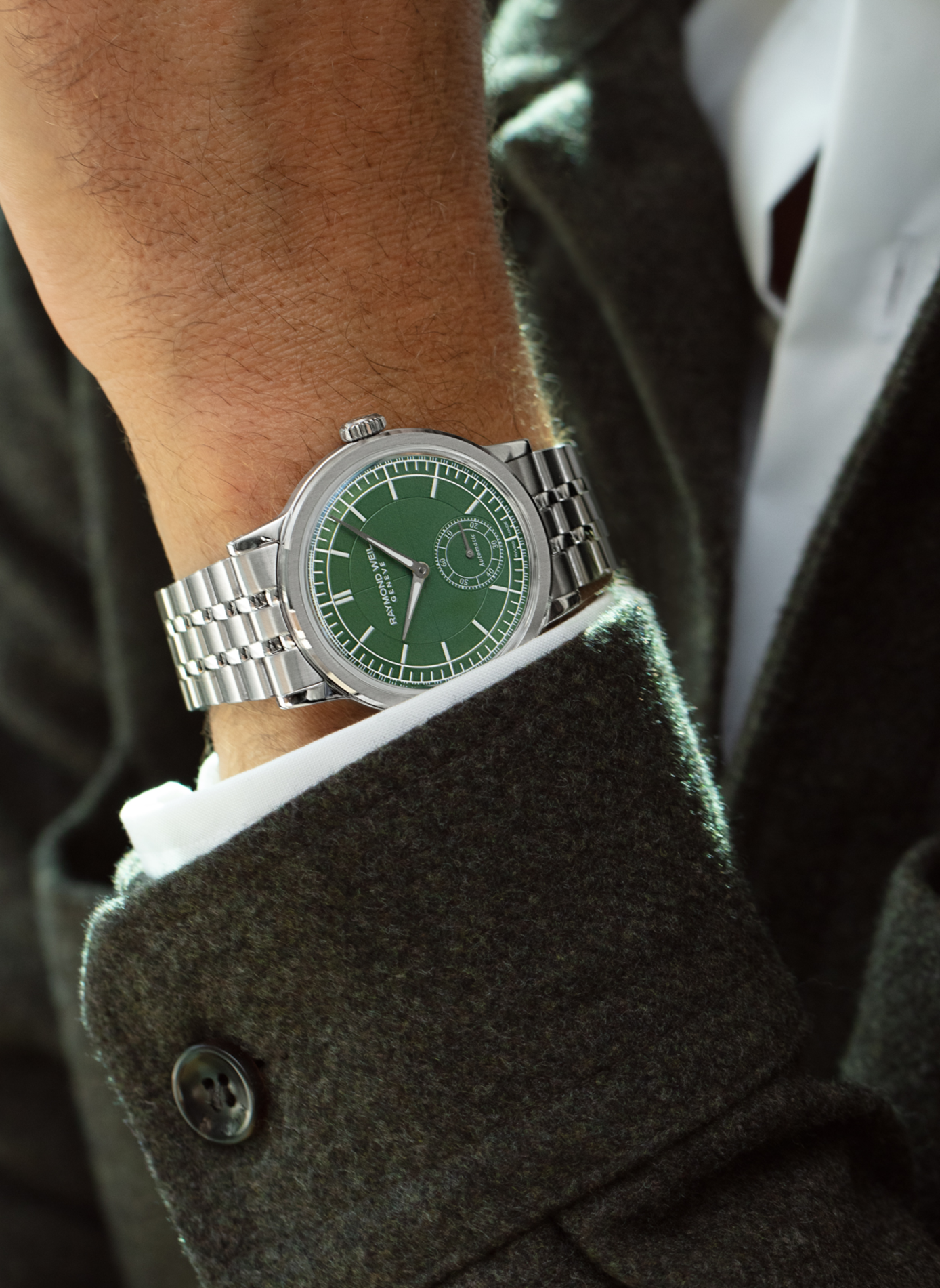 Montre automatique Millesime Petite Seconde en acier inoxydable RAYMOND WEIL Vert