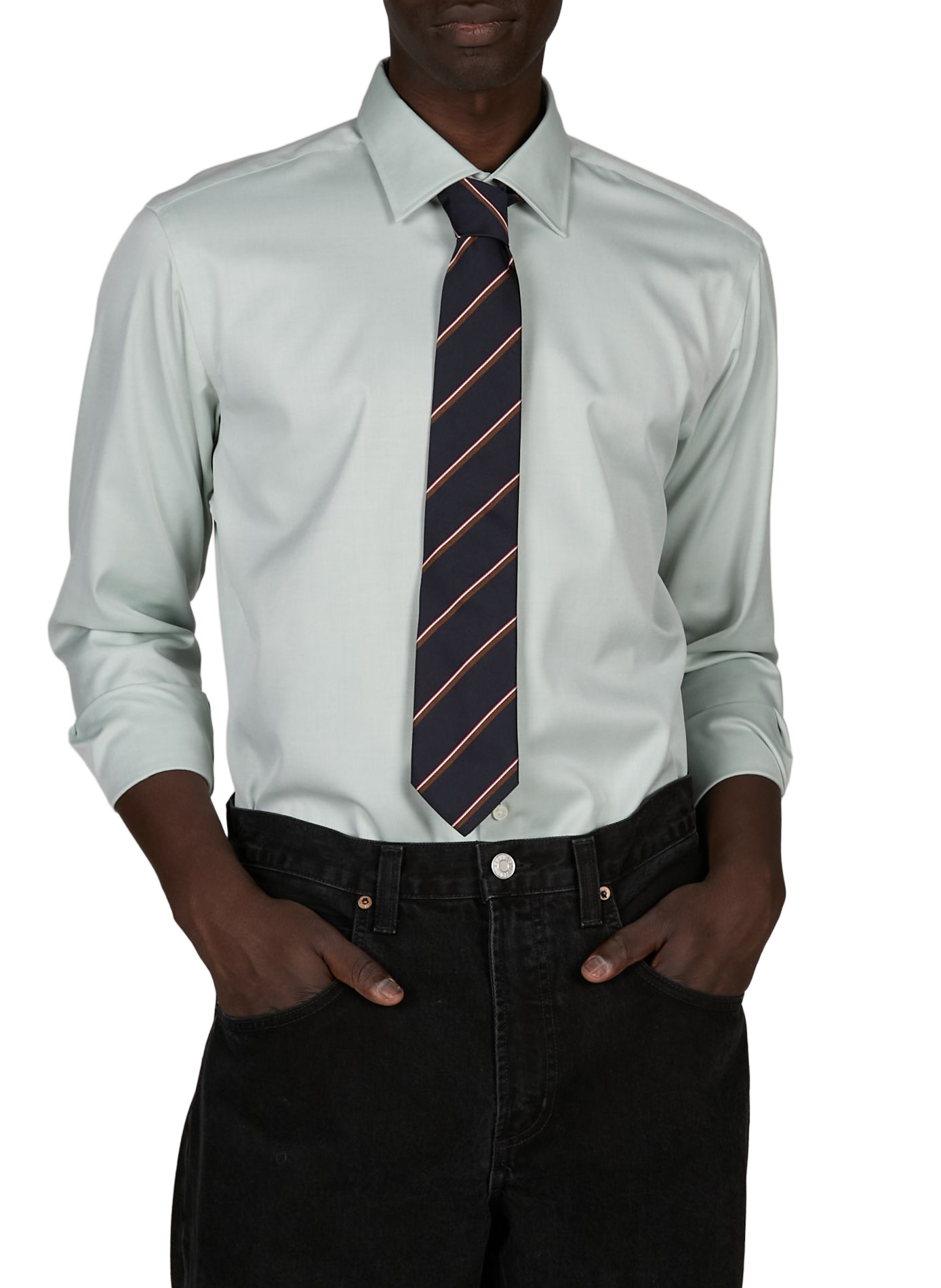 Camisa de algodón BOSS Verde