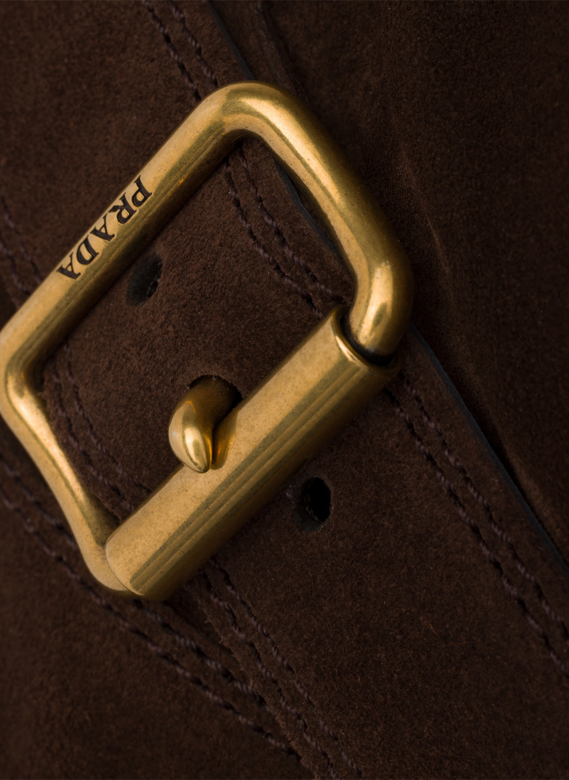 Bottes en veau velours PRADA Marron