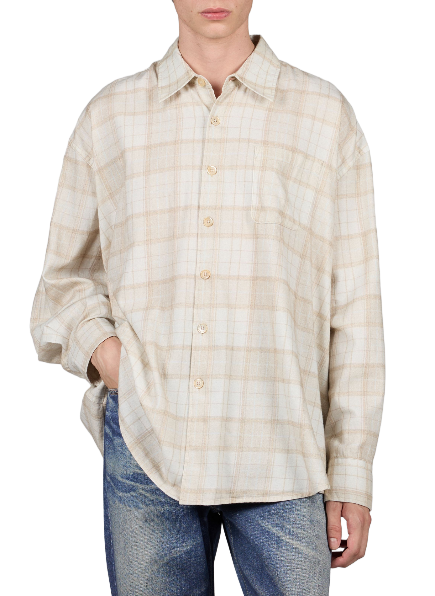Chemise oversize col classique en coton imprimé OUR LEGACY Multicolore