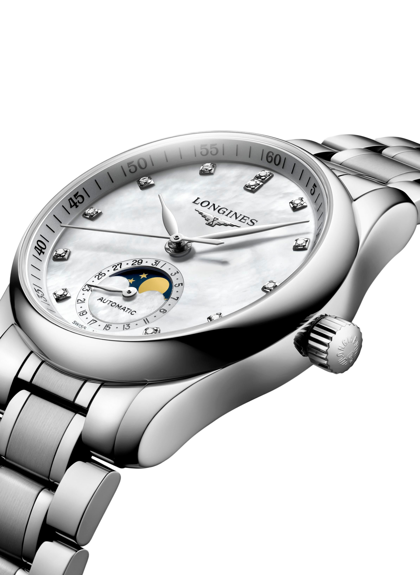 Montre automatique The Longines Master Collection en acier inoxydable LONGINES Blanc