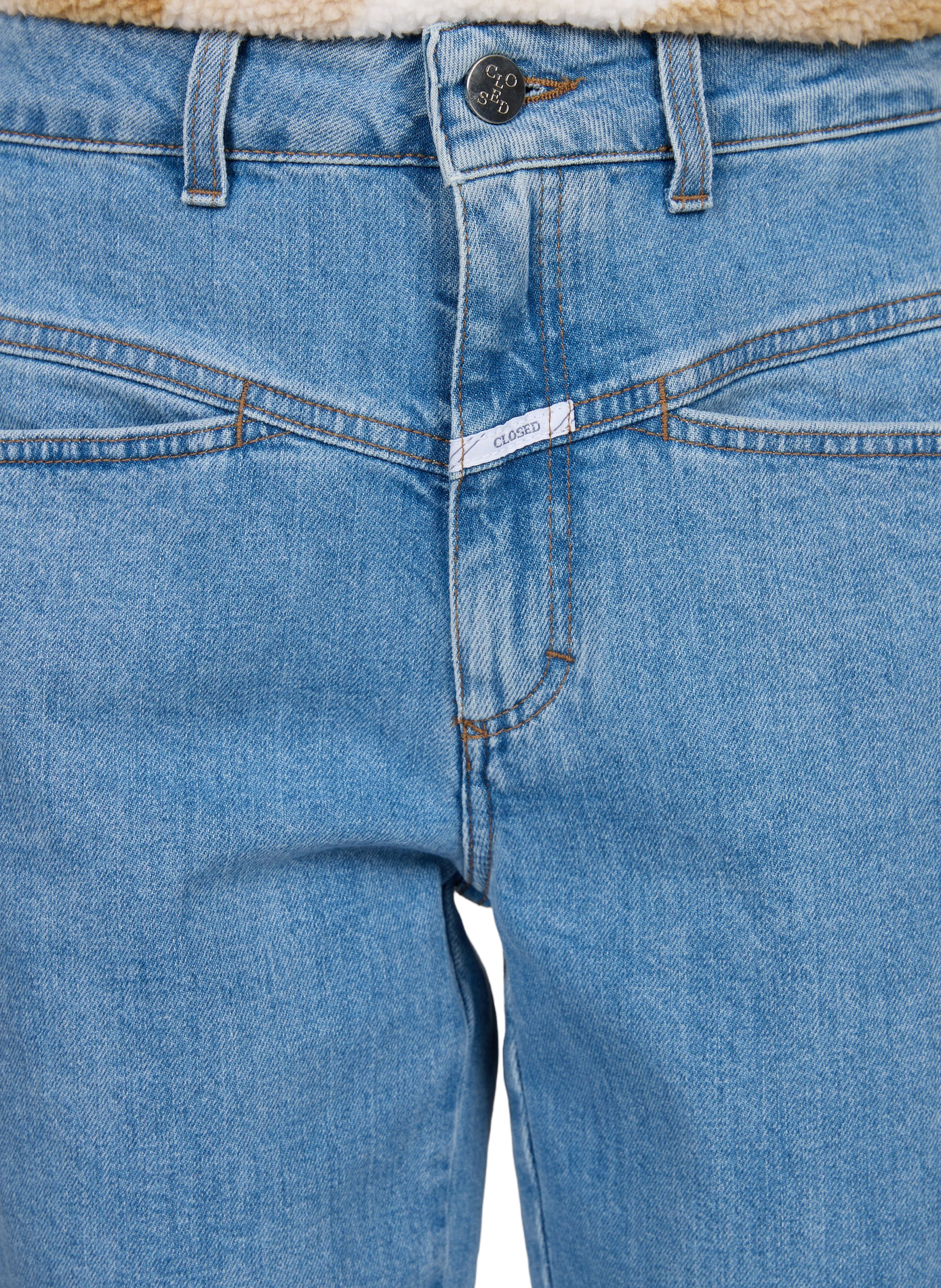 Relaxed cotton blend Pedal Pusher jeans CLOSED Blue