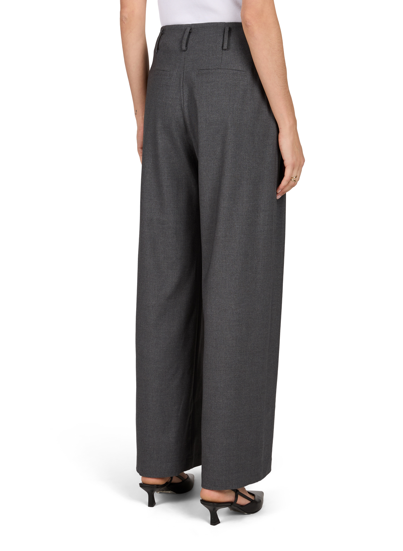 Plain wide-leg tailored trousers SUNCOO Grey
