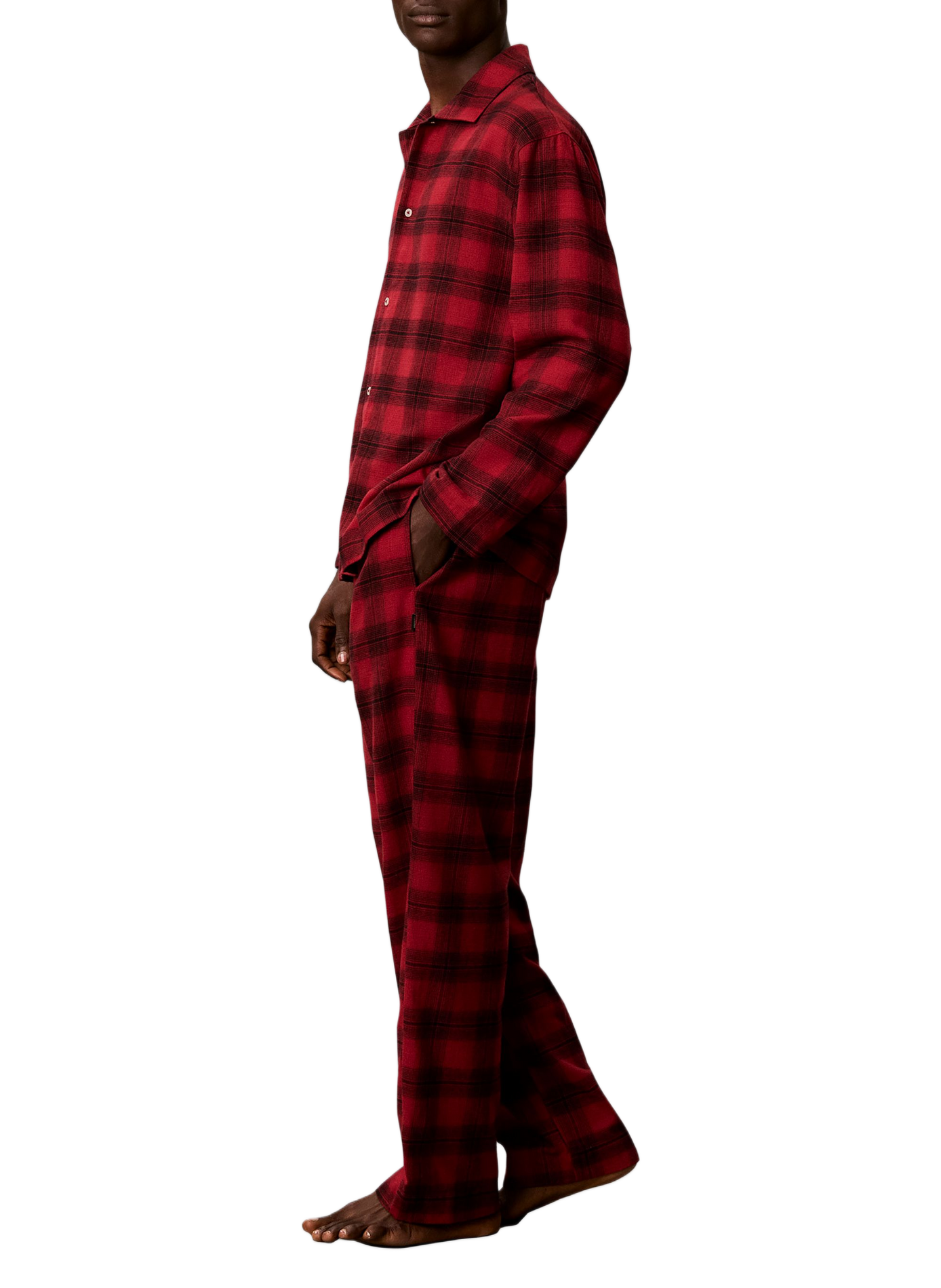 Pantalon de pyjama carreaux en coton CALVIN KLEIN Rot