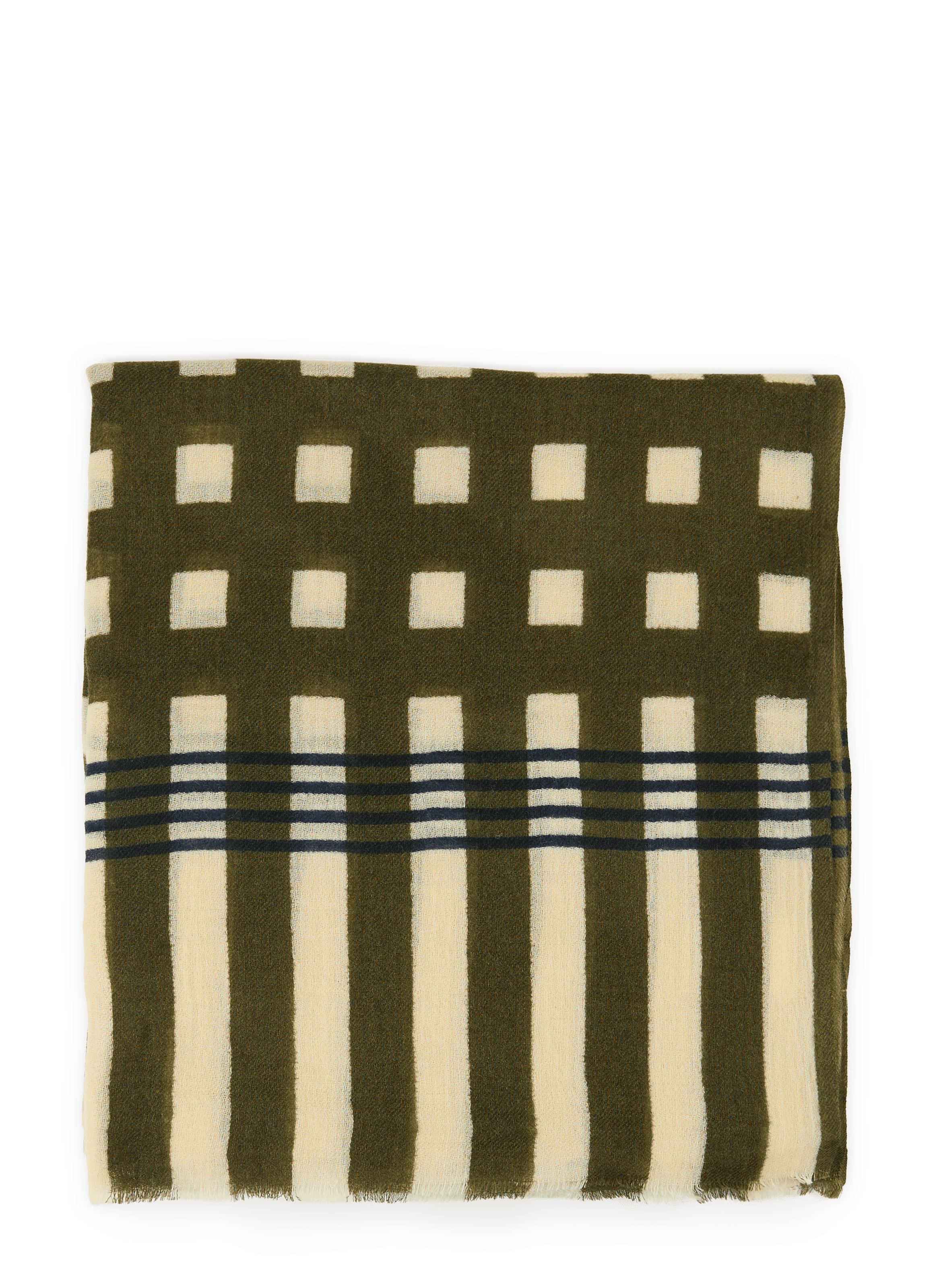 Printed wool scarf LAFAURIE Khaki