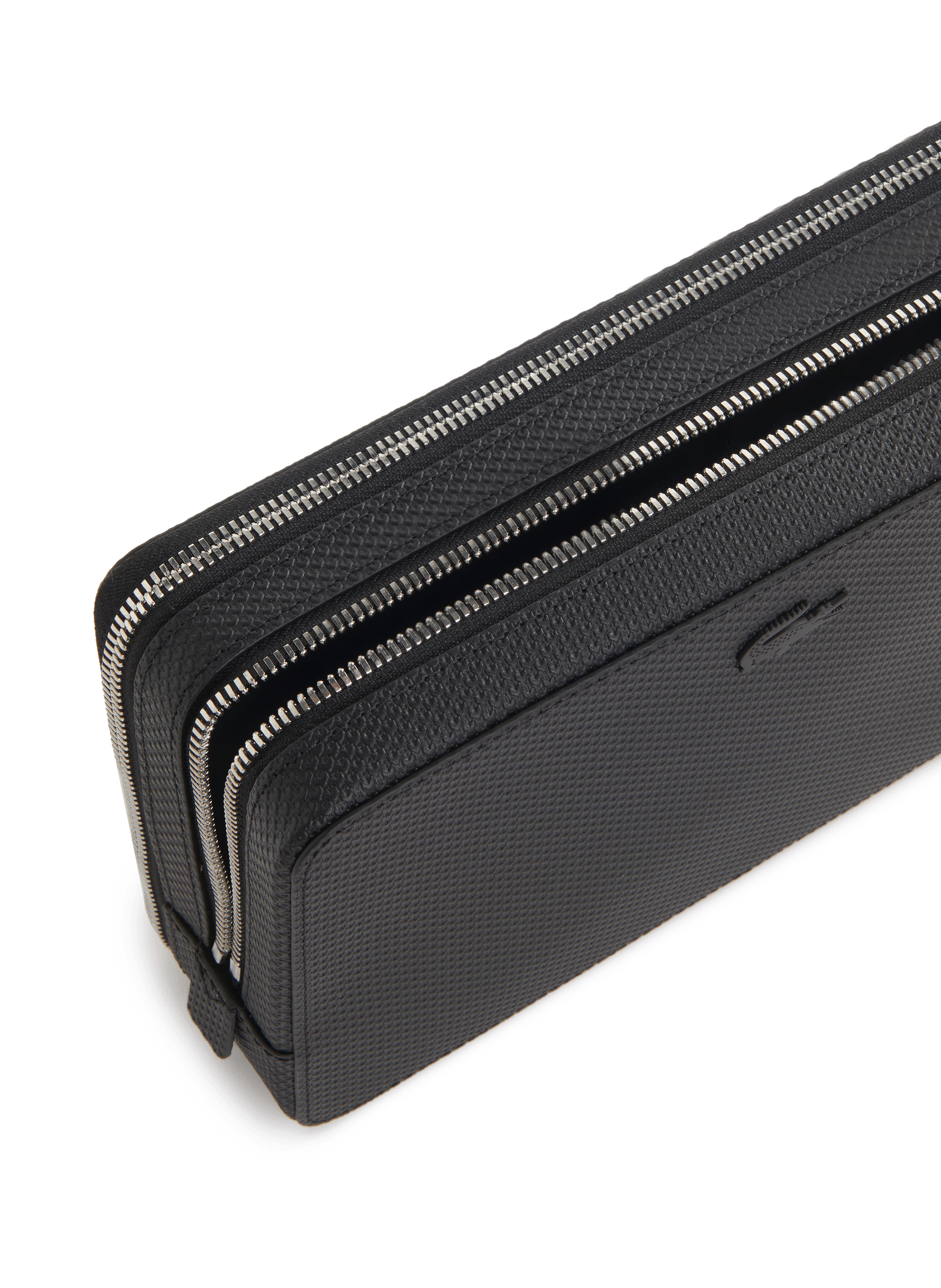 Grained leather pouch LACOSTE Black