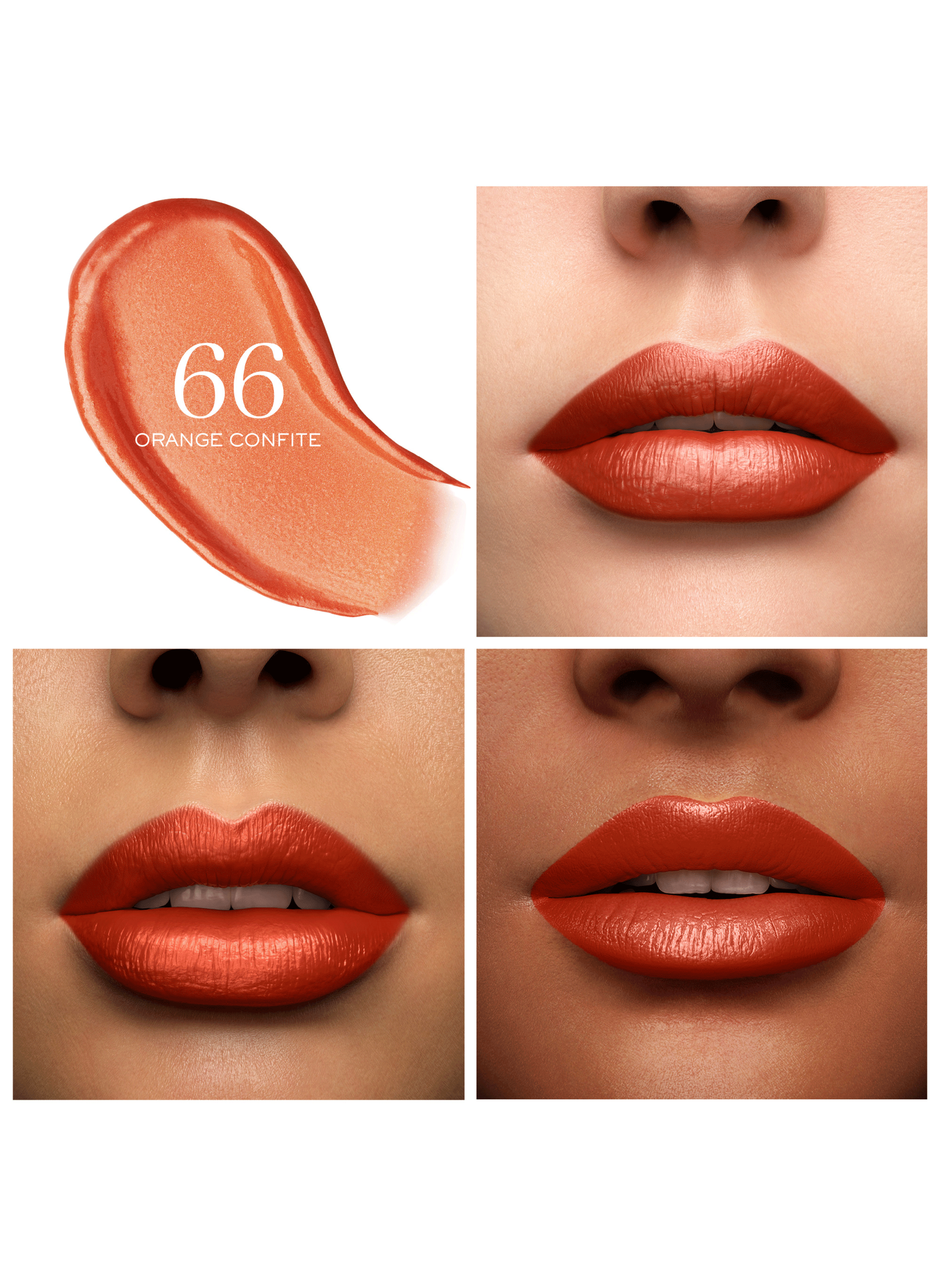 L?Absolu Rouge satin lipstick with long-lasting moisture and comfort LANCÔME 66 orange confite