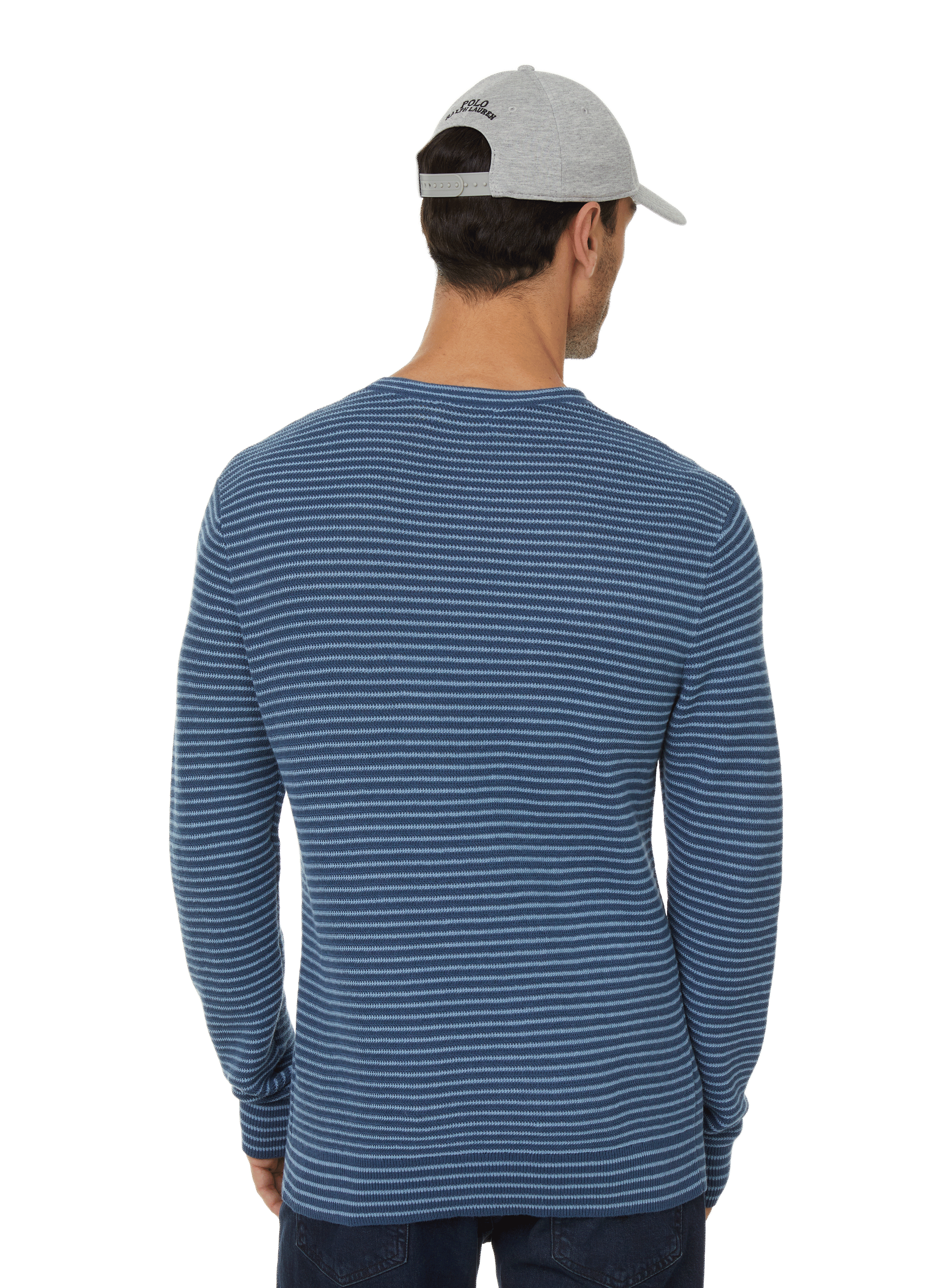 Pull en coton et lin mélangé POLO RALPH LAUREN Bleu