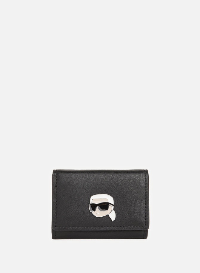 Leather card holder with logo  KARL LAGERFELD
