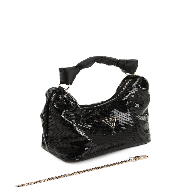 Guess Hobo Sequin Handbag In Black