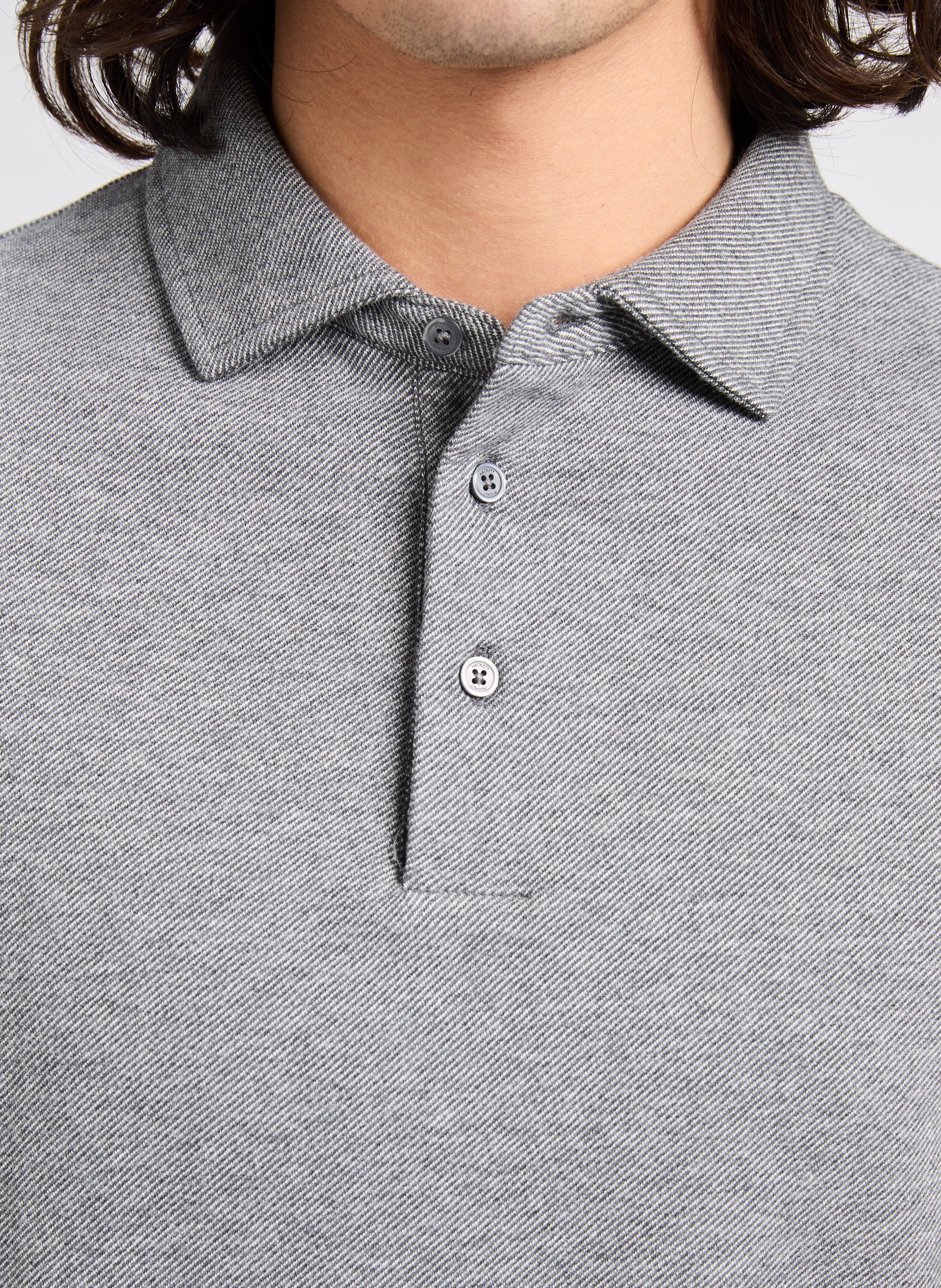 Polo en sergé de coton HACKETT Gris