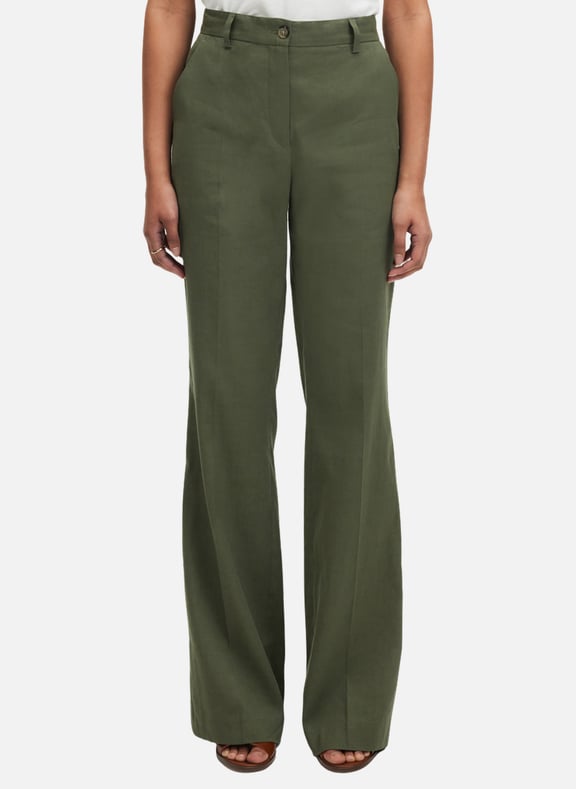 Pantalon de tailleur en lin et coton - linsay Vert by PABLO PABLO Pantalon de tailleur en lin et coton - linsay Vert