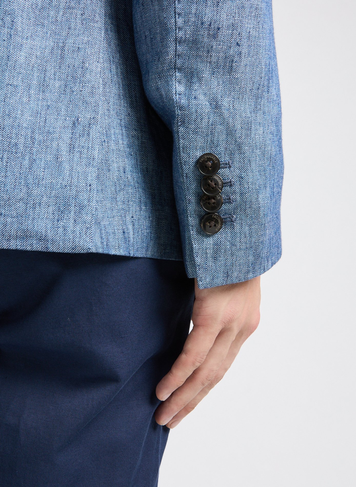 Linen suit jacket FACONNABLE Blue