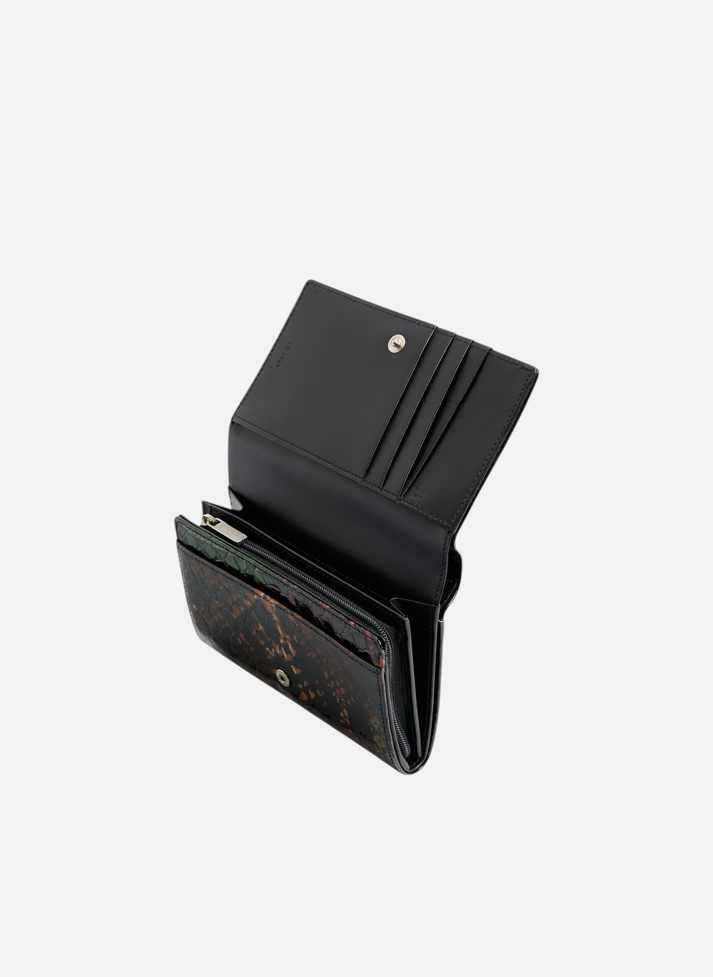 Portefeuille emilie en cuir effet python LE TANNEUR Noir