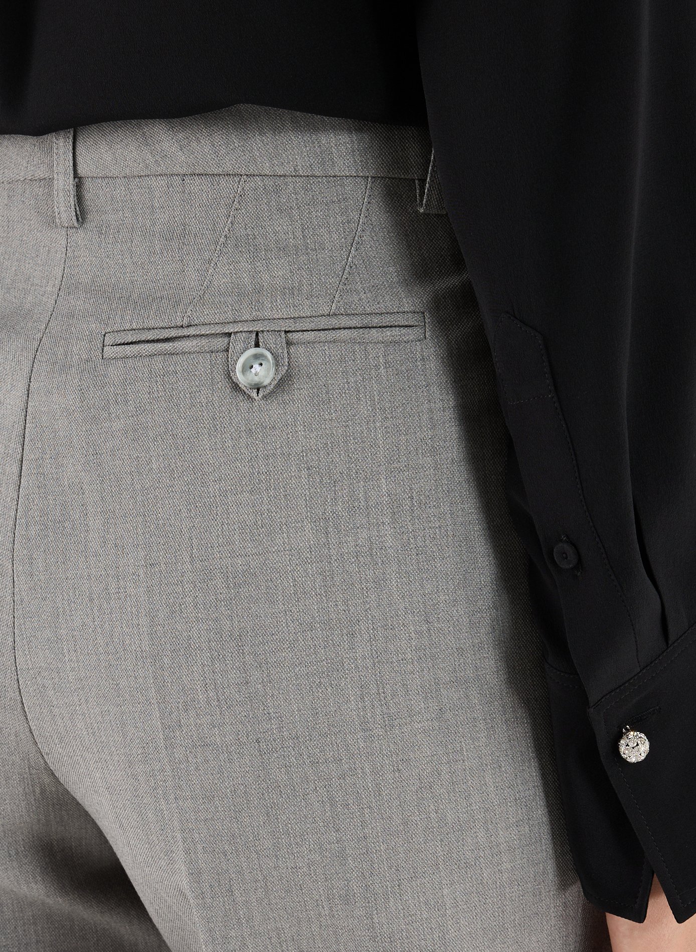 Pleated virgin wool trousers VICTORIA BECKHAM Grey