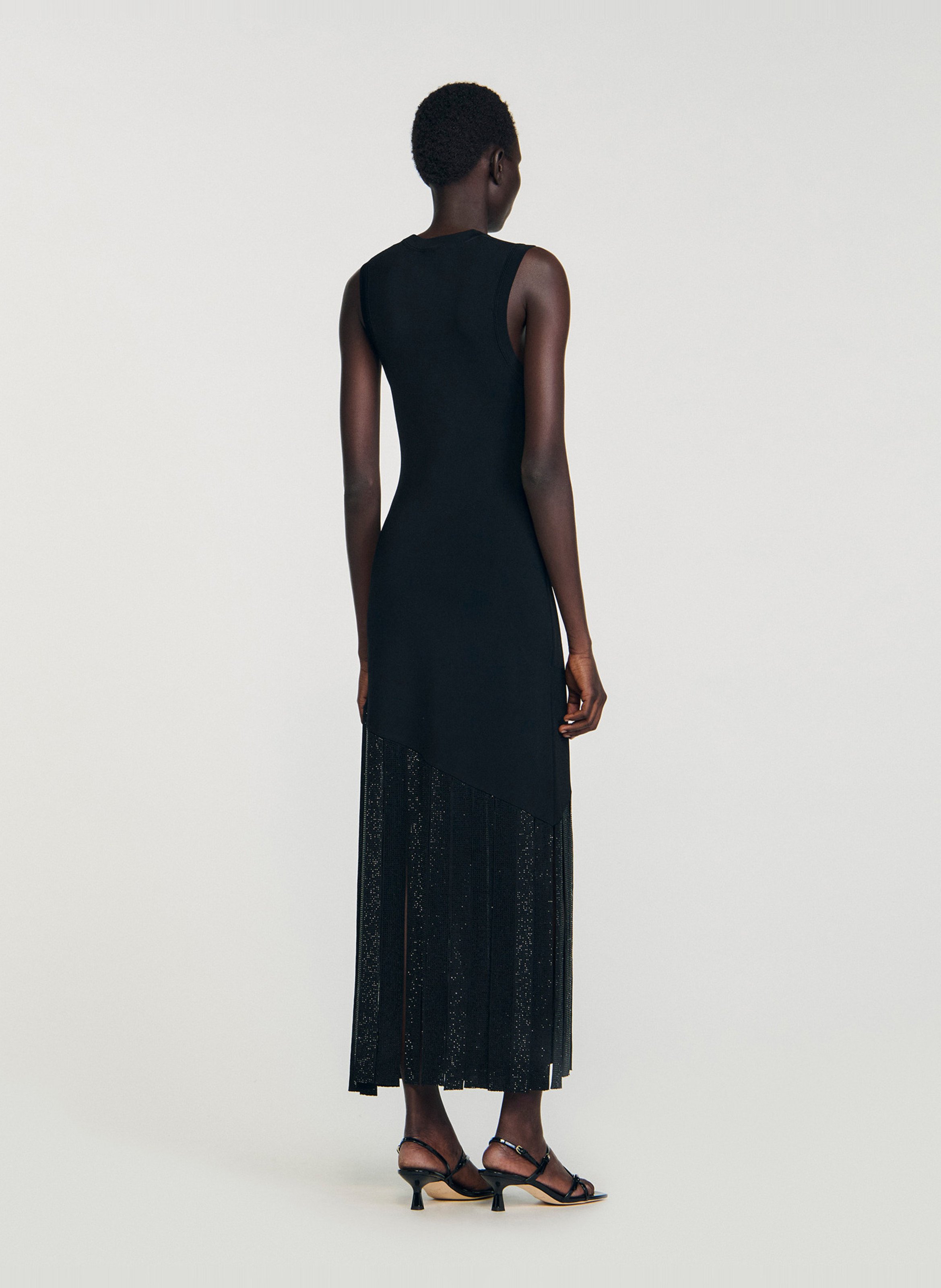 Robe longue col rond SANDRO Noir