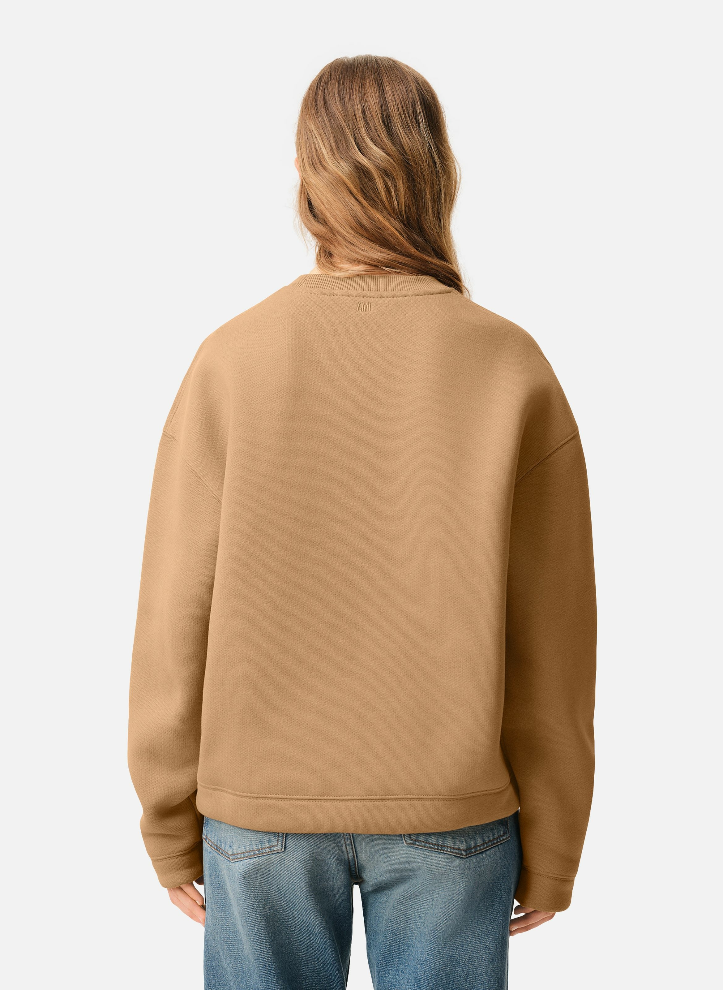 Sweatshirt ami de coeur en coton unisexe AMI PARIS Marron