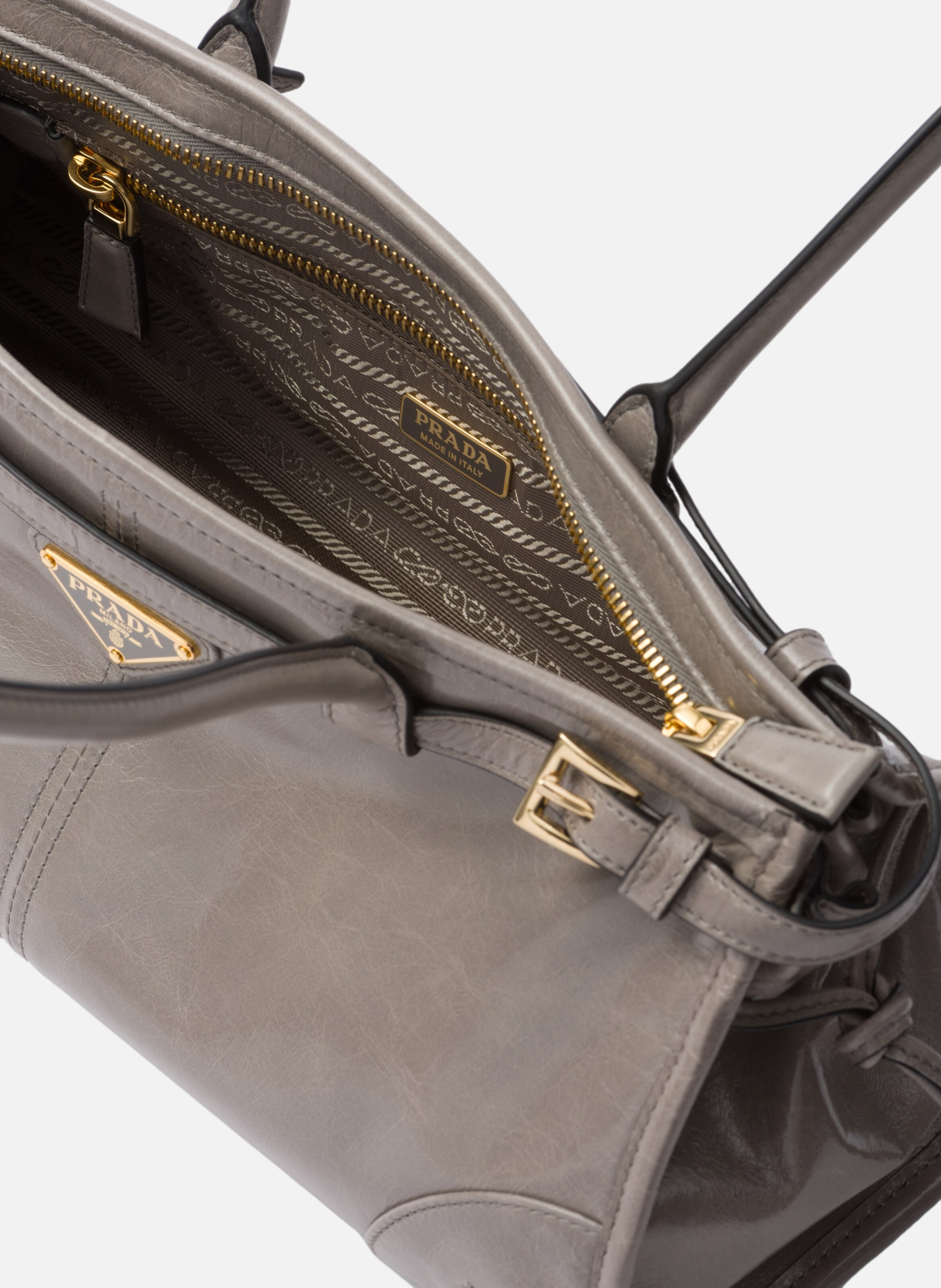 Sac à main prada bonnie en cuir PRADA Gris