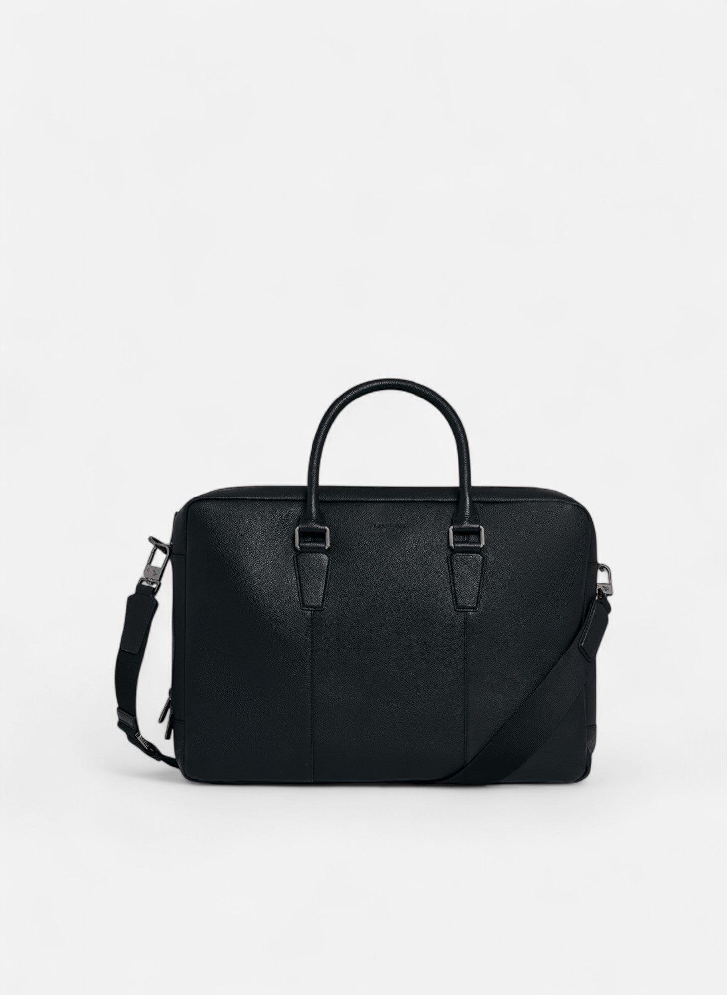 Porte documents 17" marceau en cuir grainé grand modèle LE TANNEUR Noir