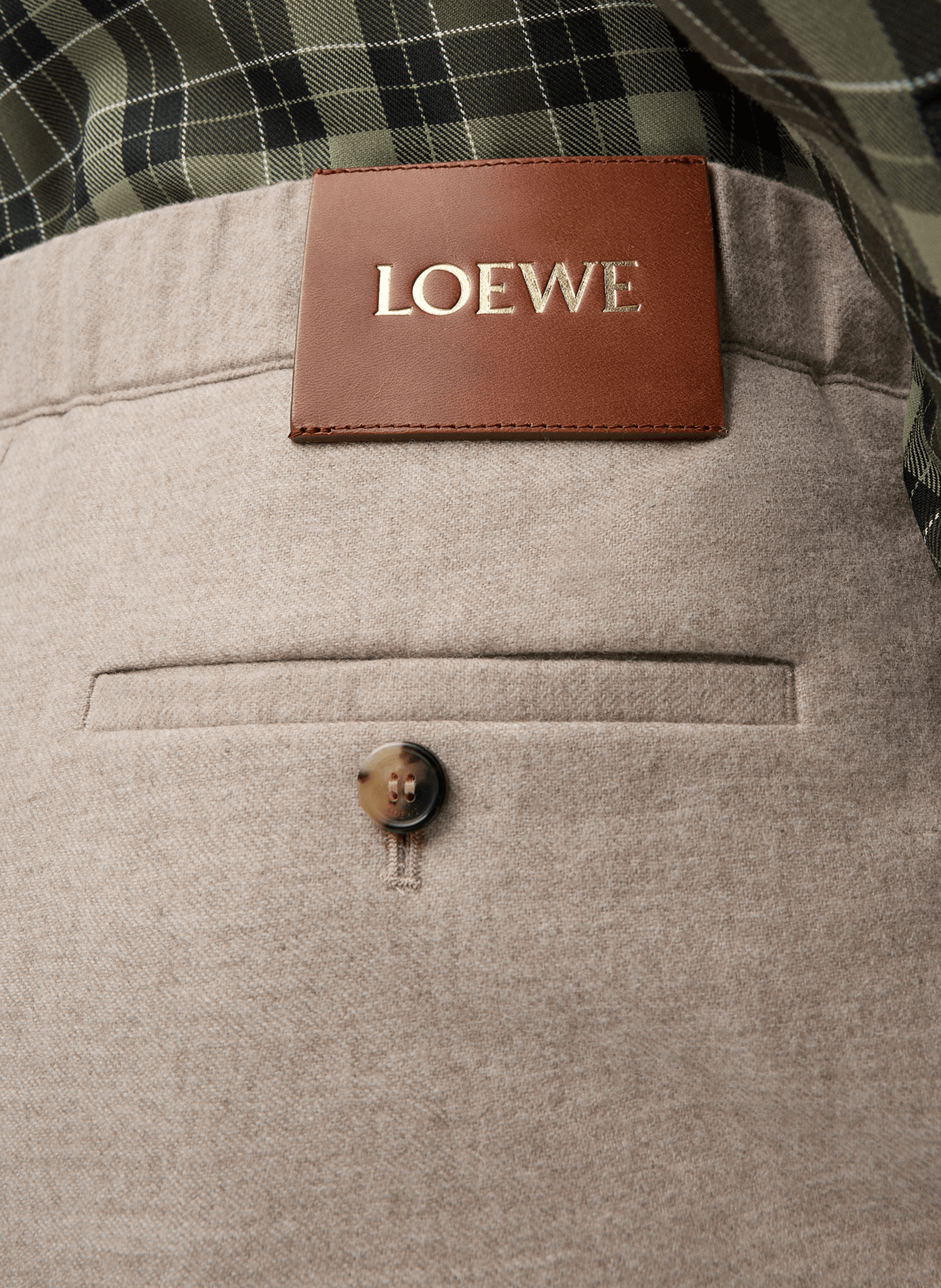 Wool and cashmere drawstring pants LOEWE Beige