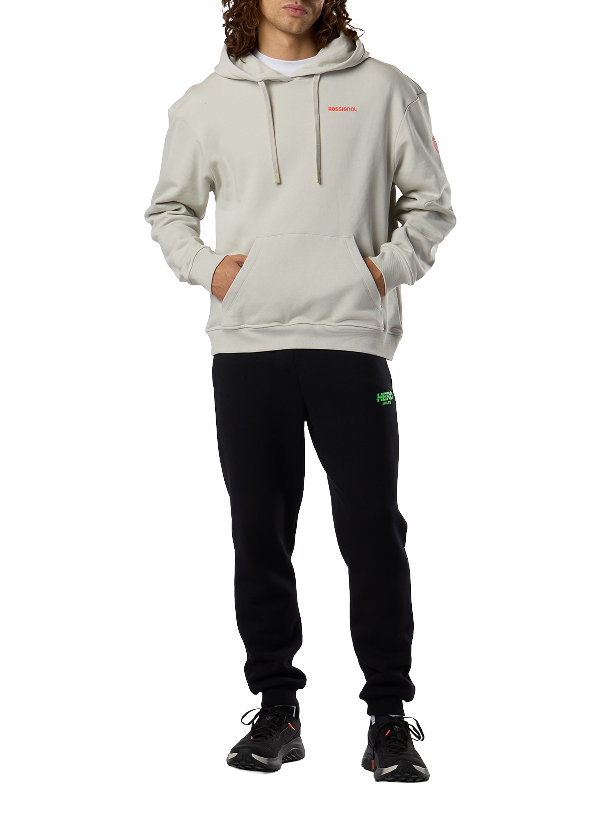 Sweat à capuche en coton ROSSIGNOL Gris