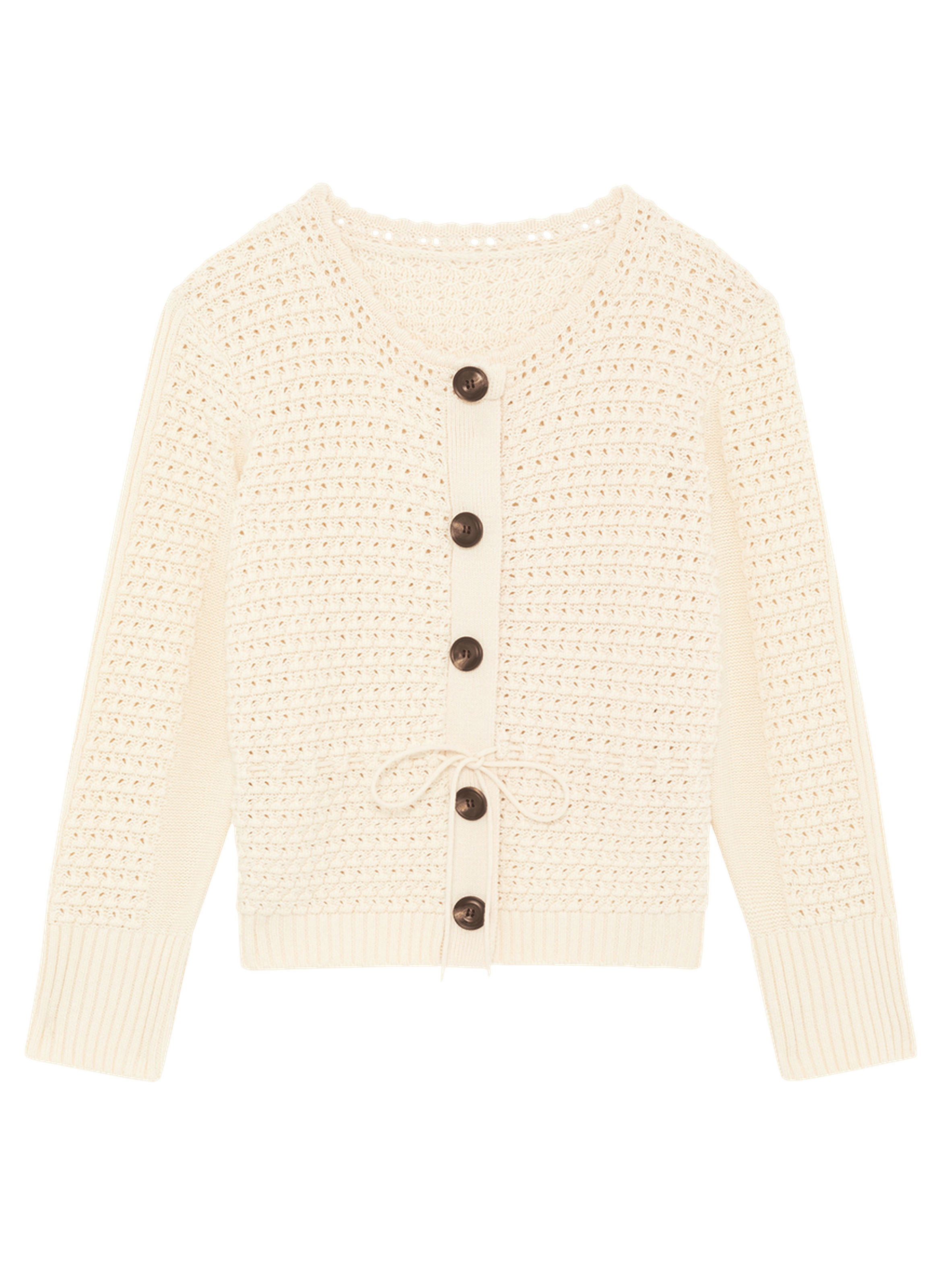Gilet en crochet à lacet - liliane PABLO Beige