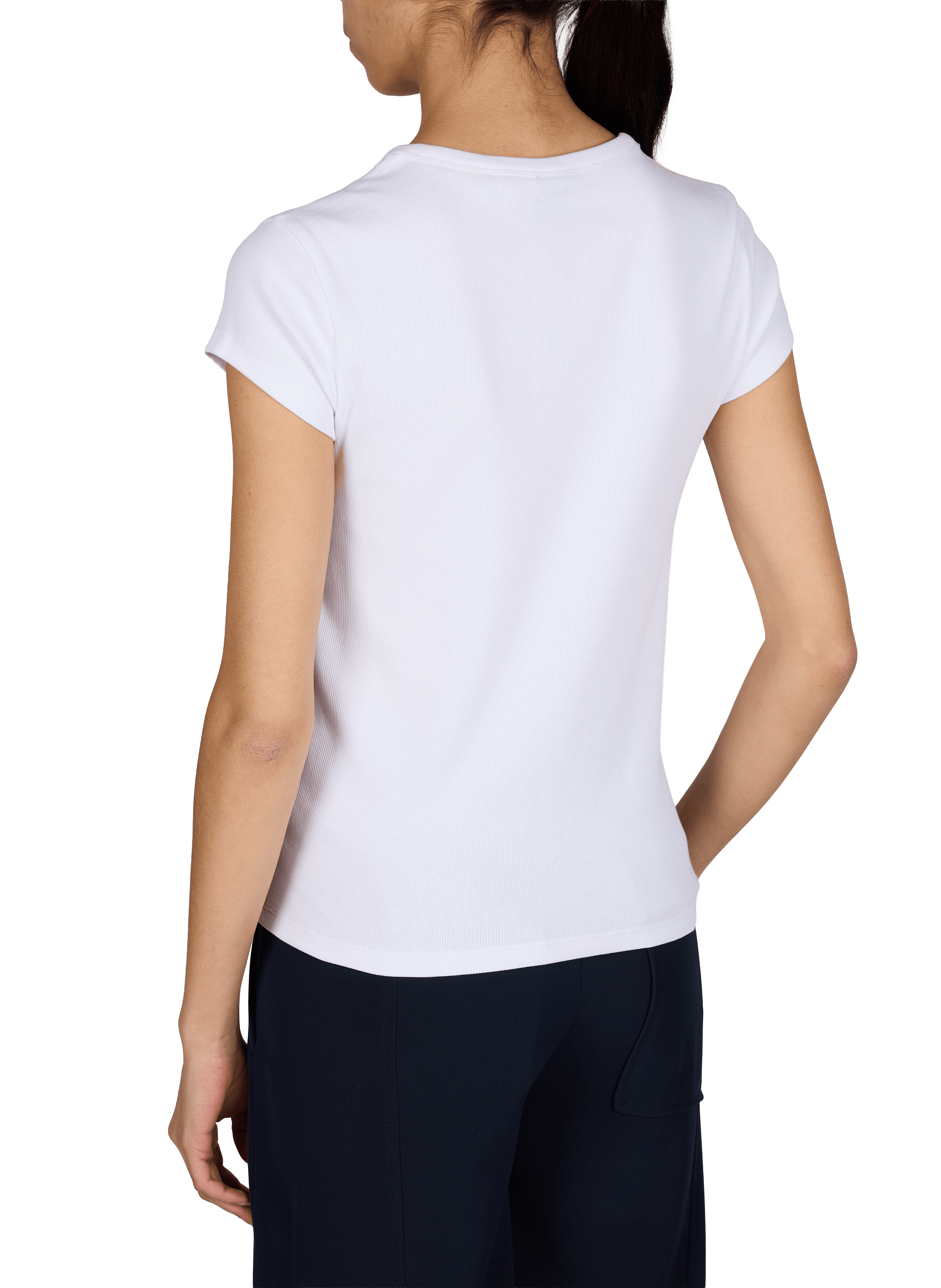 T-shirt à col rond en coton mélangé BOSS Blanc