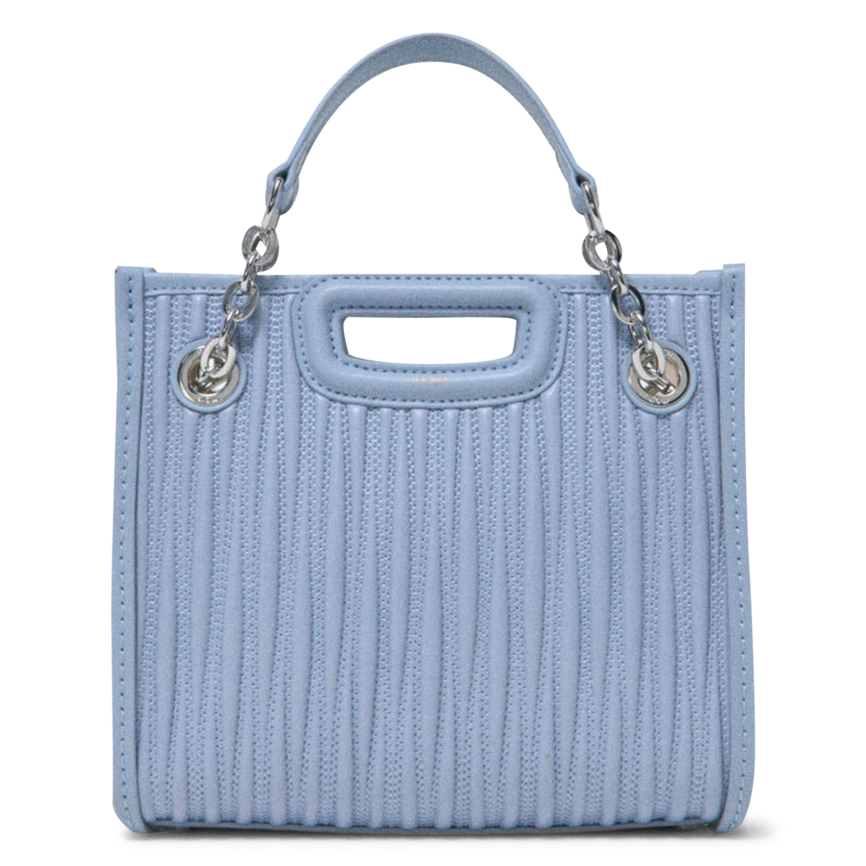 Sac bandoulière en cuir m cabas mini MAJE Bleu