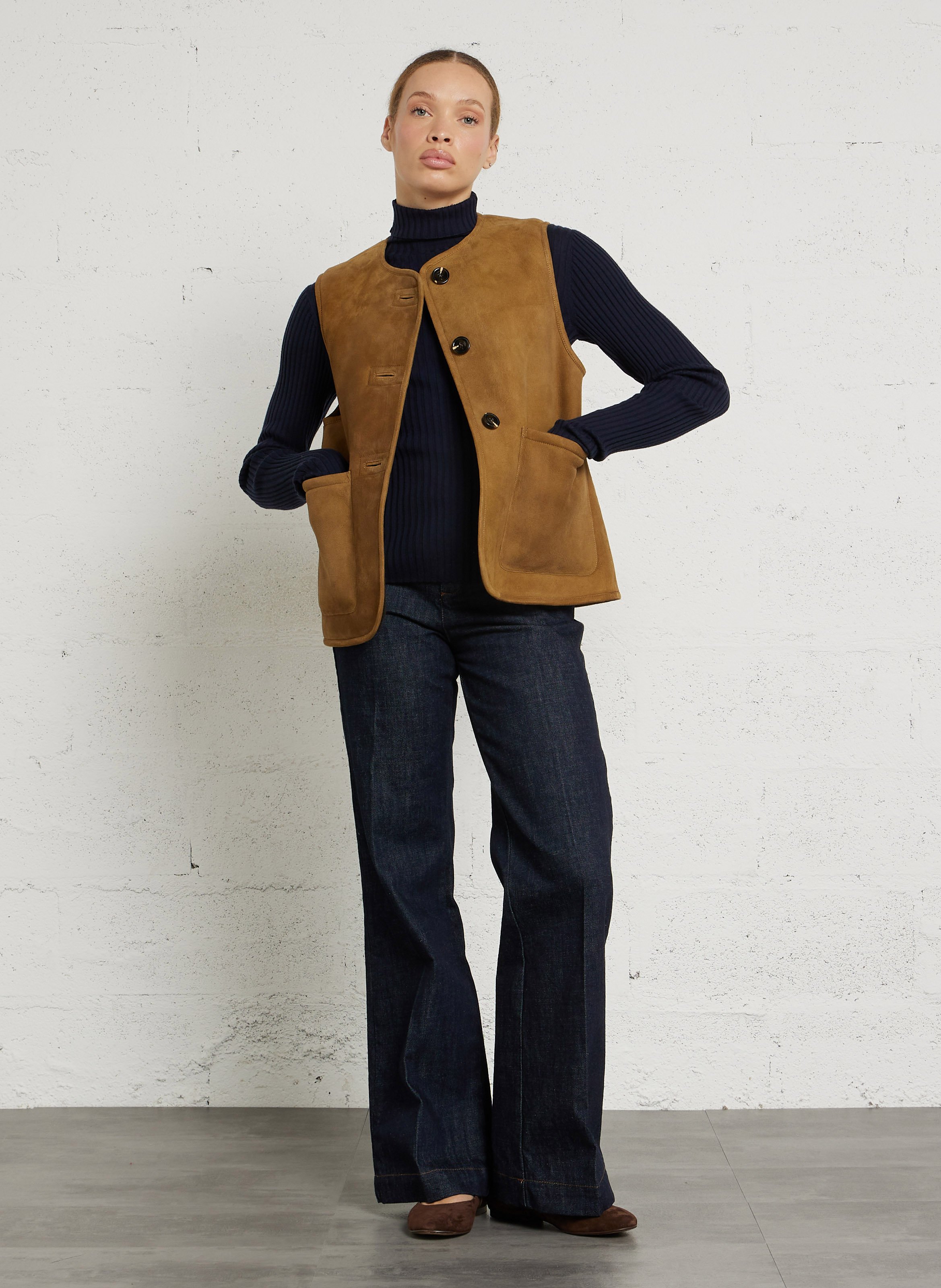 Col roulé cintré en laine mérinos Filao SOEUR Bleu