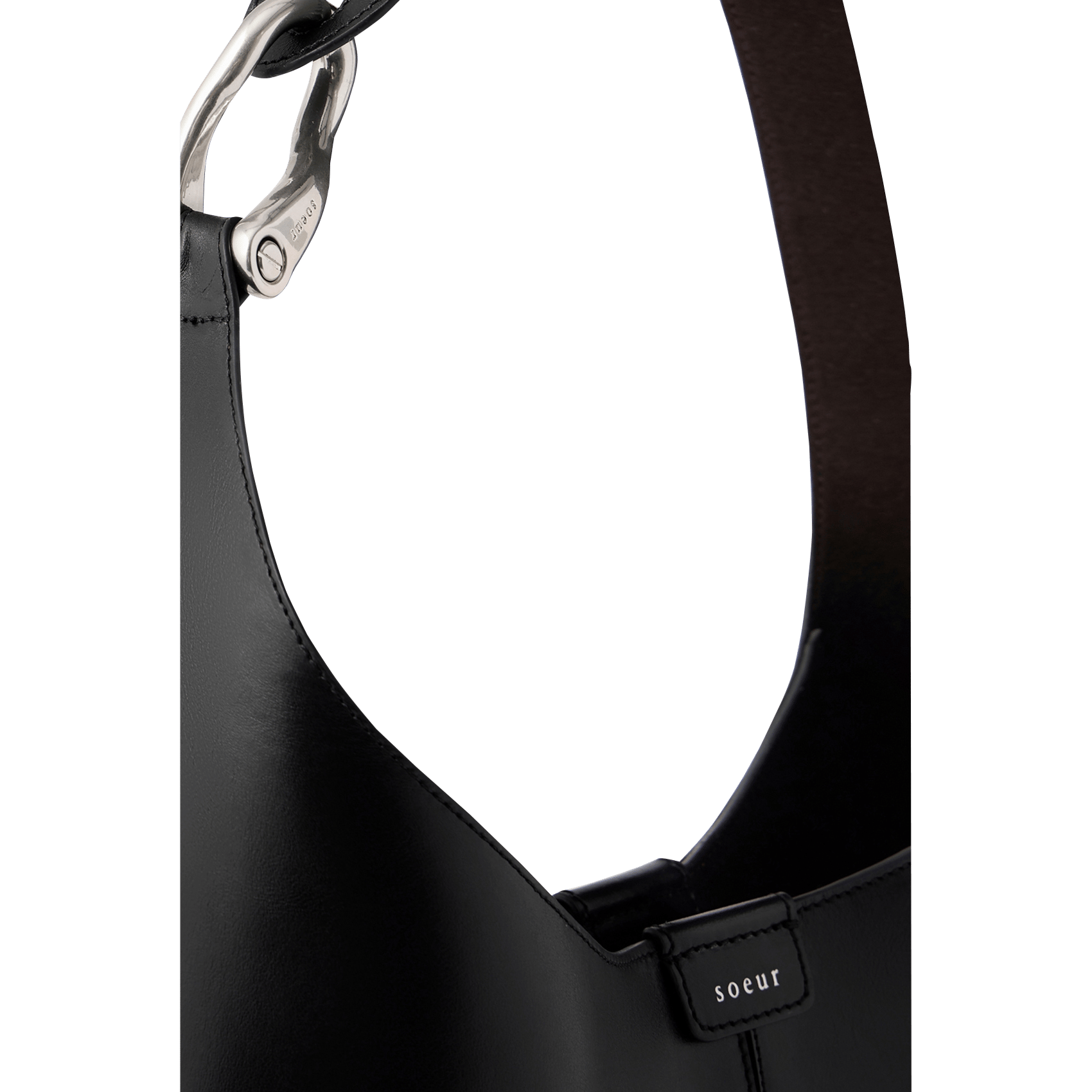 Sac porté épaule en cuir Cosima mini SOEUR Noir