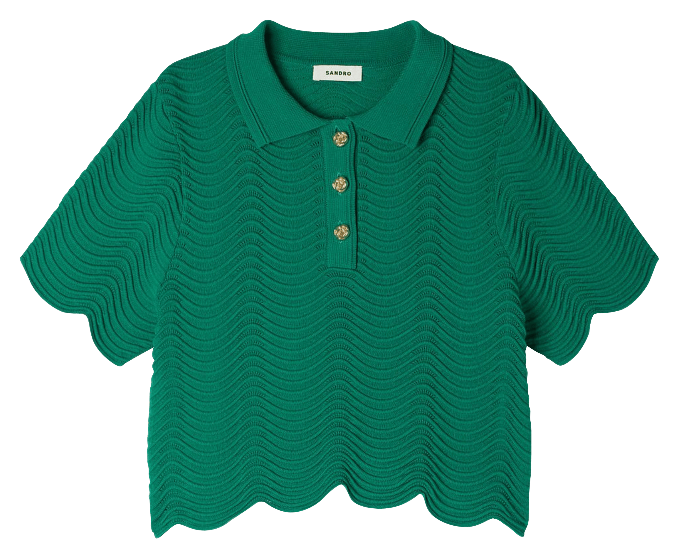 Pull droit en jacquard SANDRO Vert