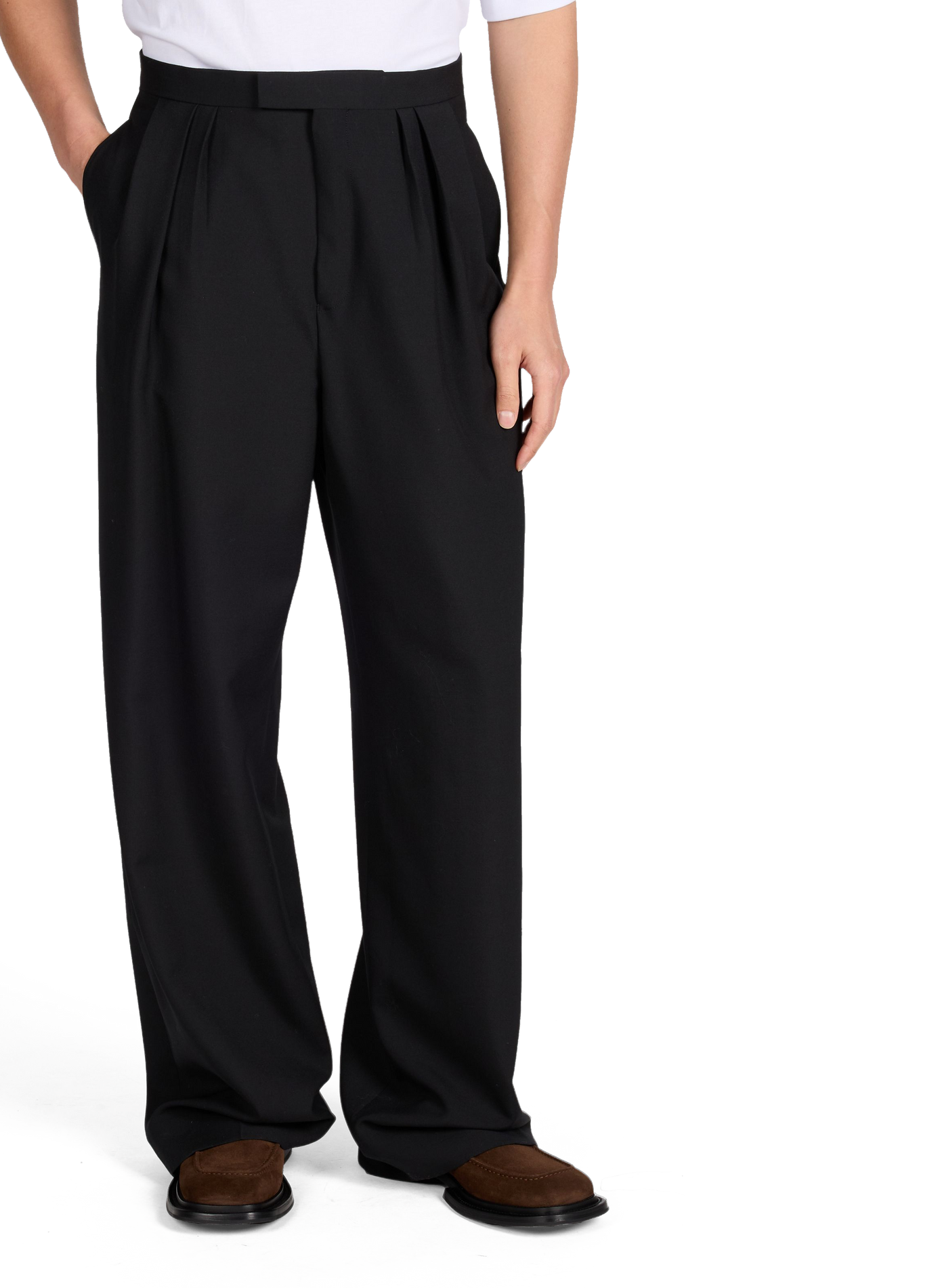 Straight trousers in wool and mohair DRIES VAN NOTEN Black