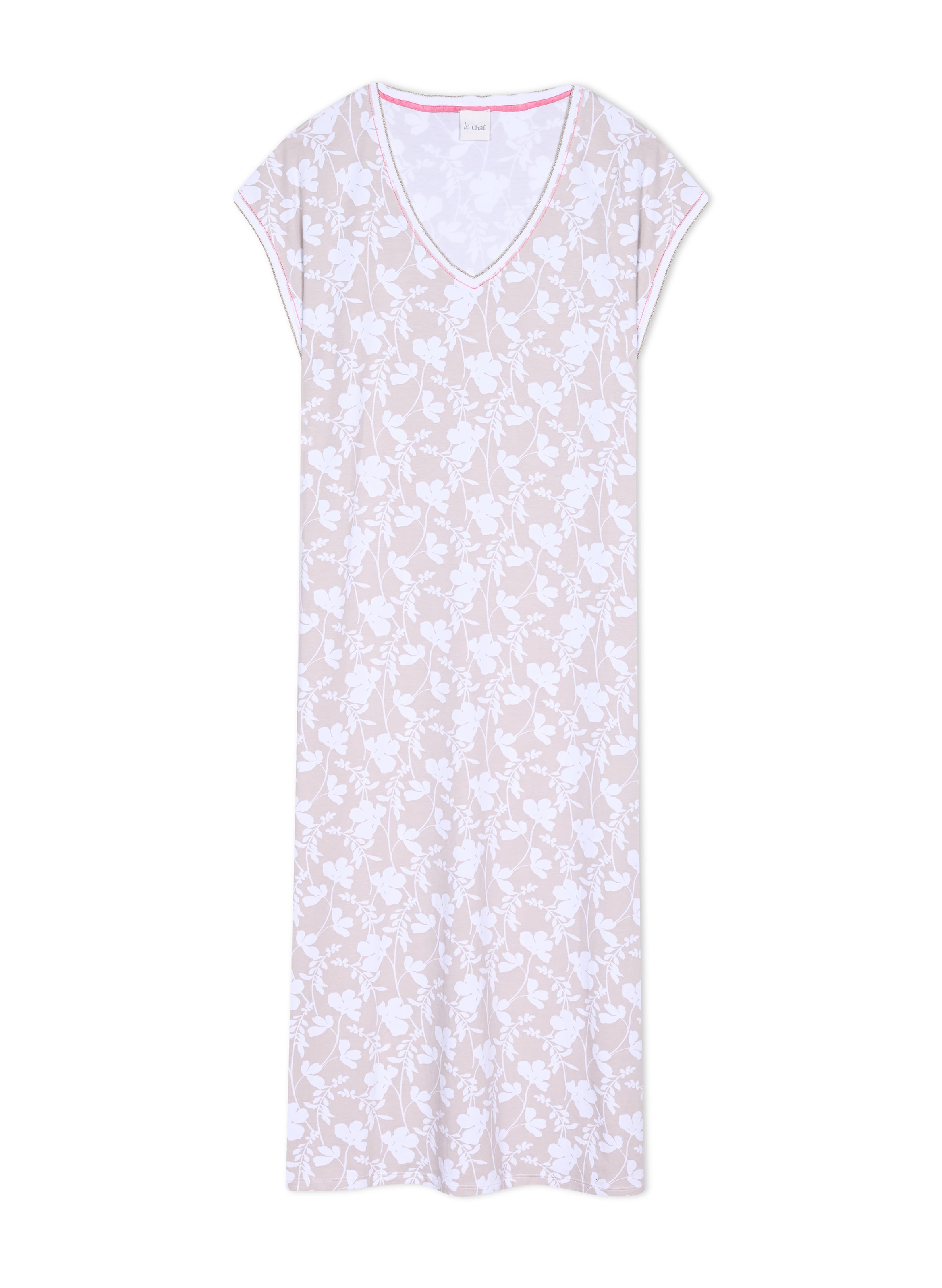 Chemise de nuit en coton modal siesta 211 LE CHAT Multicolore